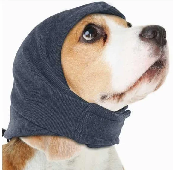 Cappuccio Lenitivo per Cani Anti-Rumore Ansia, Paraorecchie Regolabile Decompressione Comfort