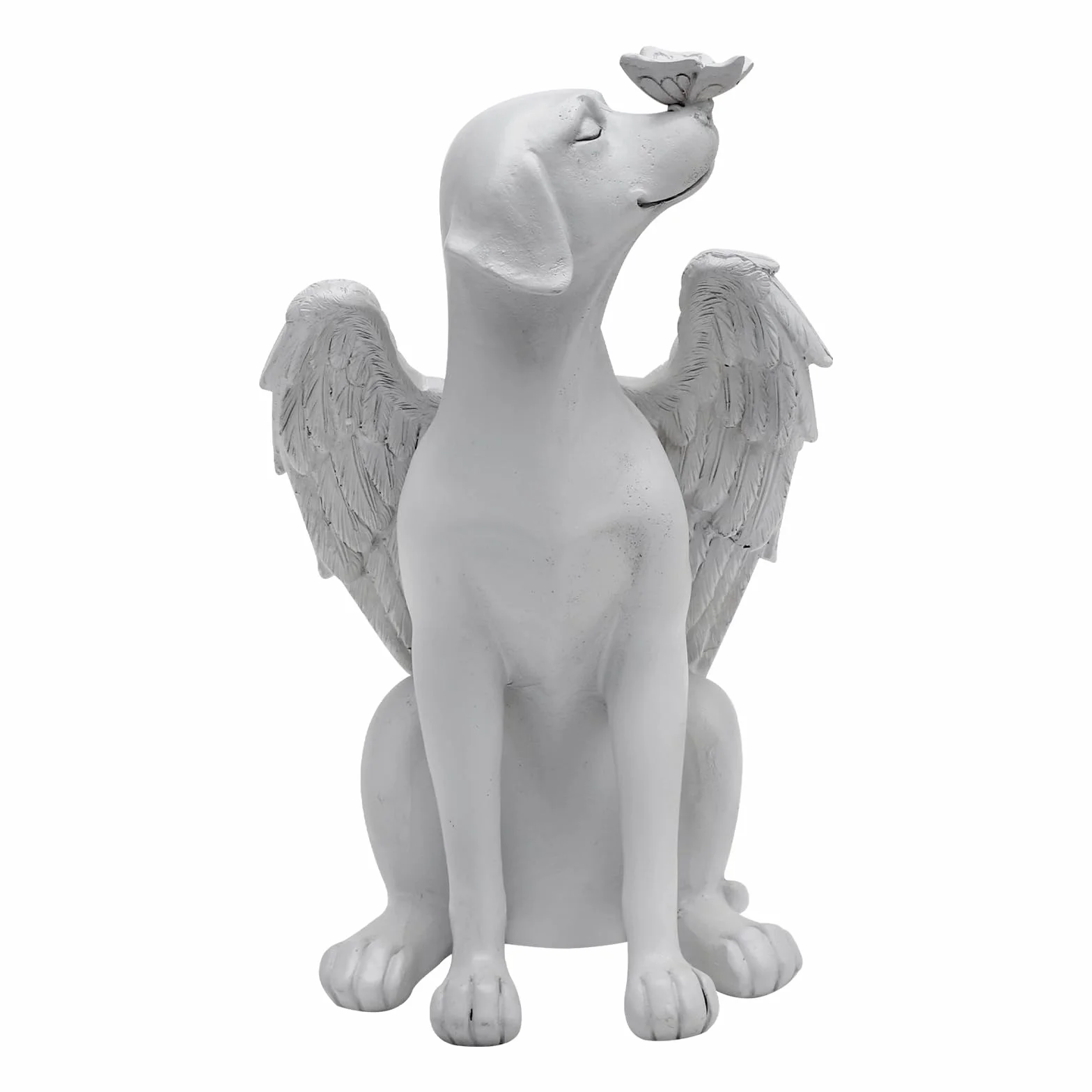 TNSLAND Statua Commemorativa per Cani E Gatti per Lapide, Animale Domestico Che Dorme Mai Abbandonato con Ali D'Angelo, Cane D'Angelo Decorazione da Giardino in Poliresina