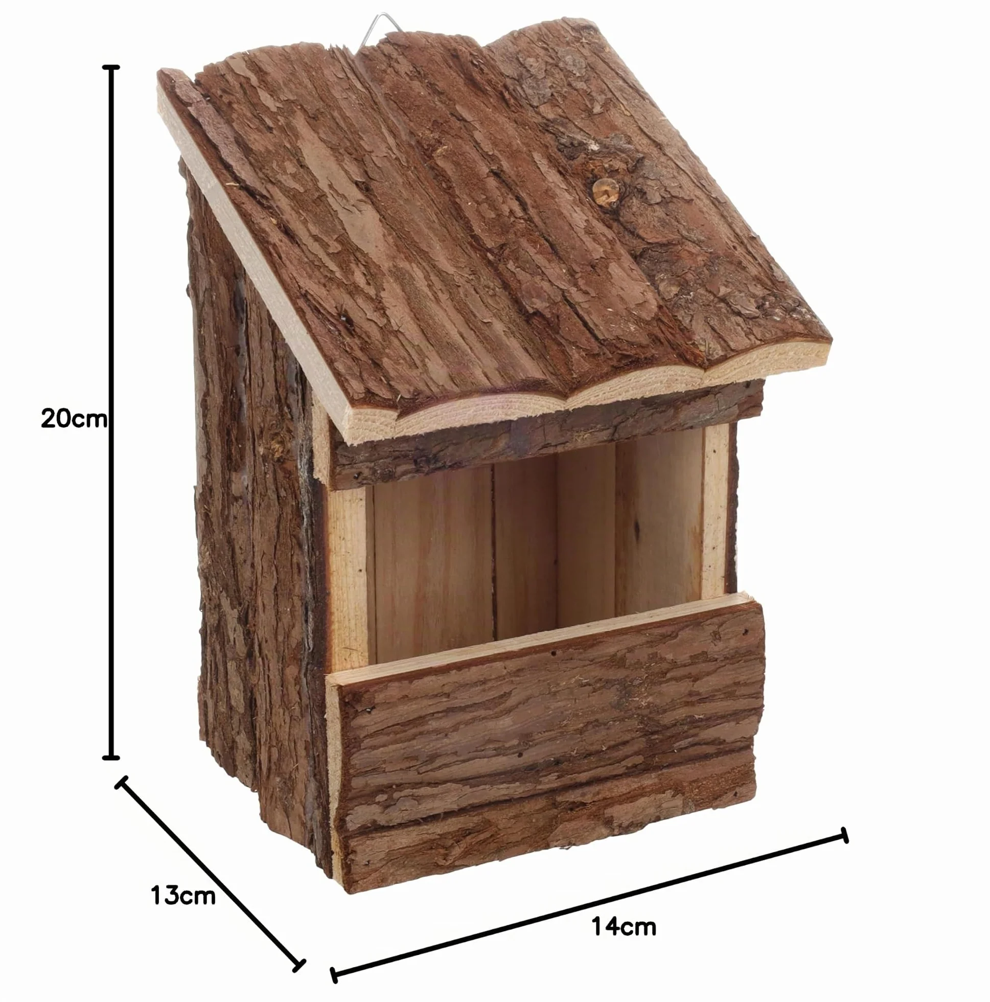 Flamingo Cortesa Inclino Cassetta nido per uccelli in legno di pino FSC 14x13x20cm resistente alle intemperie
