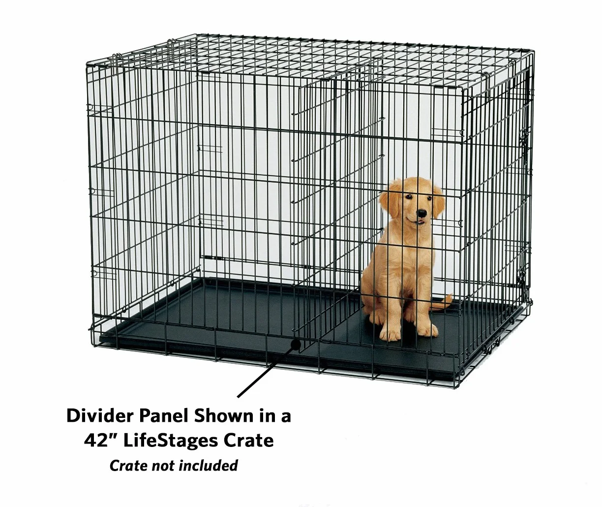 MidWest Homes for Pets - Pannello divisorio per gabbie per cani da 61 cm, regola lo spazio abitativo, compatibile con i modelli MidWest Cage 1524, 1524DD, 1924, nero E-Coated, 1524DPN