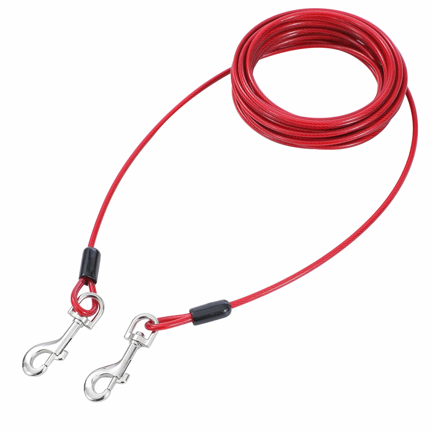 TOPWAY Cavo per Cani 9m Guinzaglio da Cortile per Cani Acciaio Galvanizzato, per Esterni Cortile Campeggio Parco Animali Domestici, Rosso