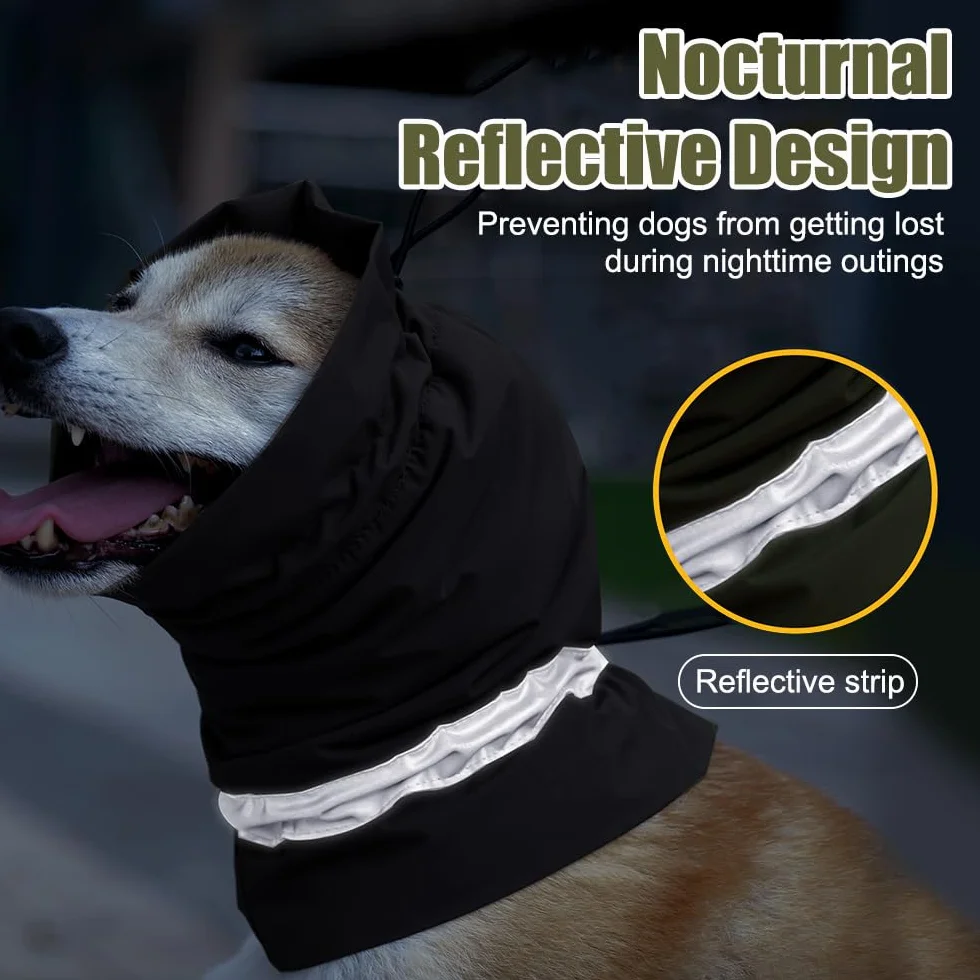 Paraorecchie per Cane Impermeabili con Strisce Riflettenti, Cuffie Antirumore per Cani Alleviare Ansia