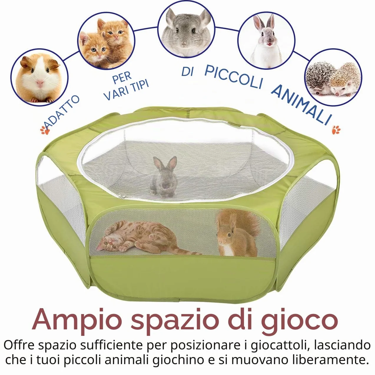 Pawaboo Recinto per Animali Domestici, Gabbia Pieghevole in Tessuto Oxford, Verde