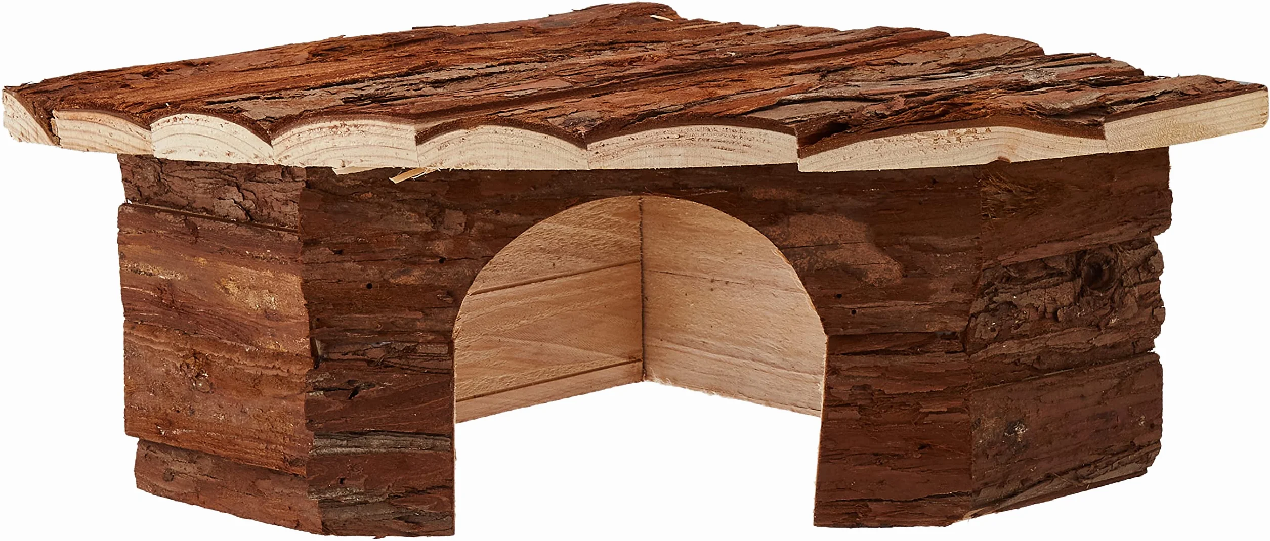 Croci Wood Corner House - Casetta per Roditori e Porcellini D'India, Rifugio in legno ad angolo,Accessori per criceti e topi, 42X15X30 CM