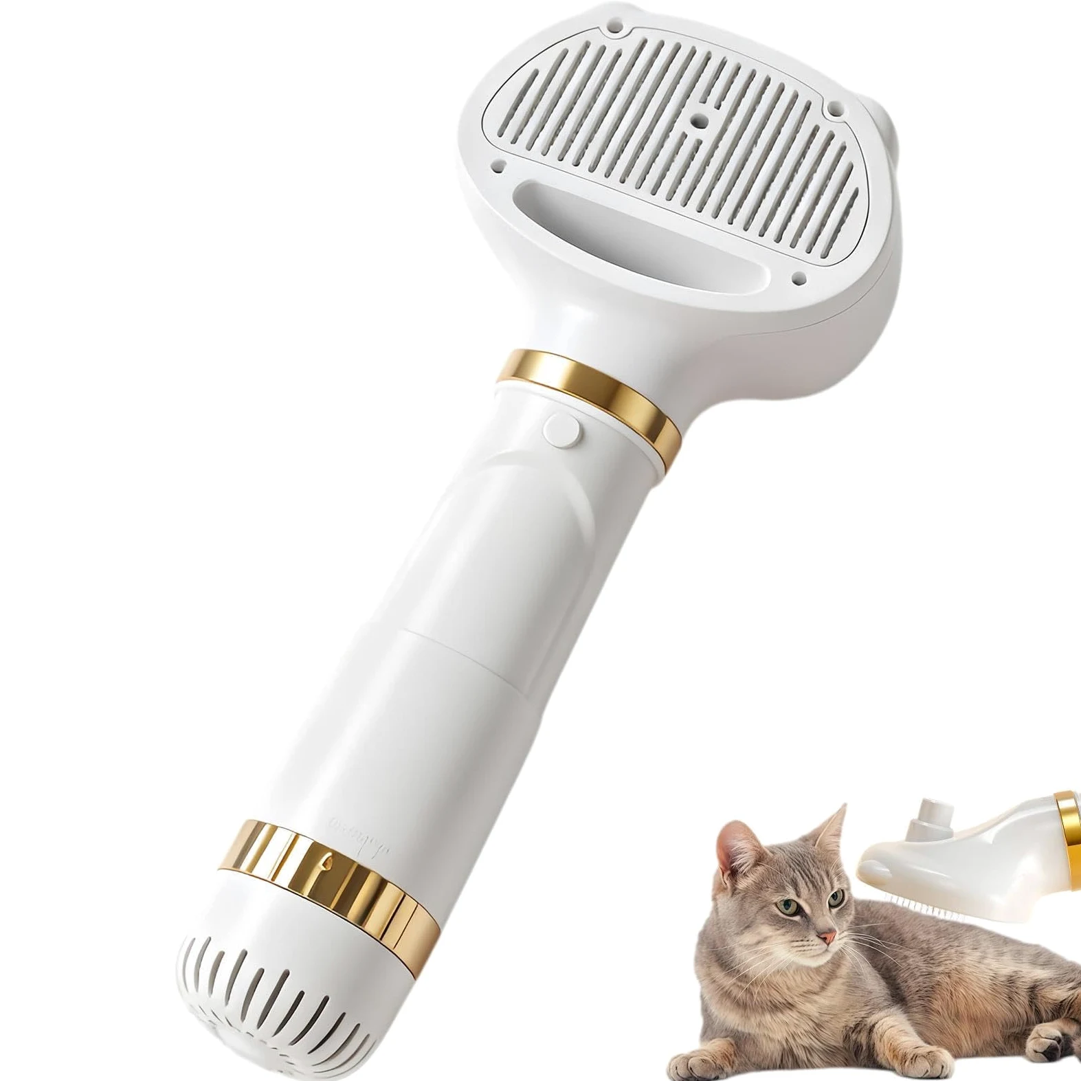Spazzola Asciugacapelli Per Cani Pettine Rimuovi Pelo Da Toelettatura | Spazzola Phon Massaggiante Gatti Con 3 Livelli Di Calore Adatto A Cuccioli, Casa E Viaggio, Routine Quotidiana, Docc