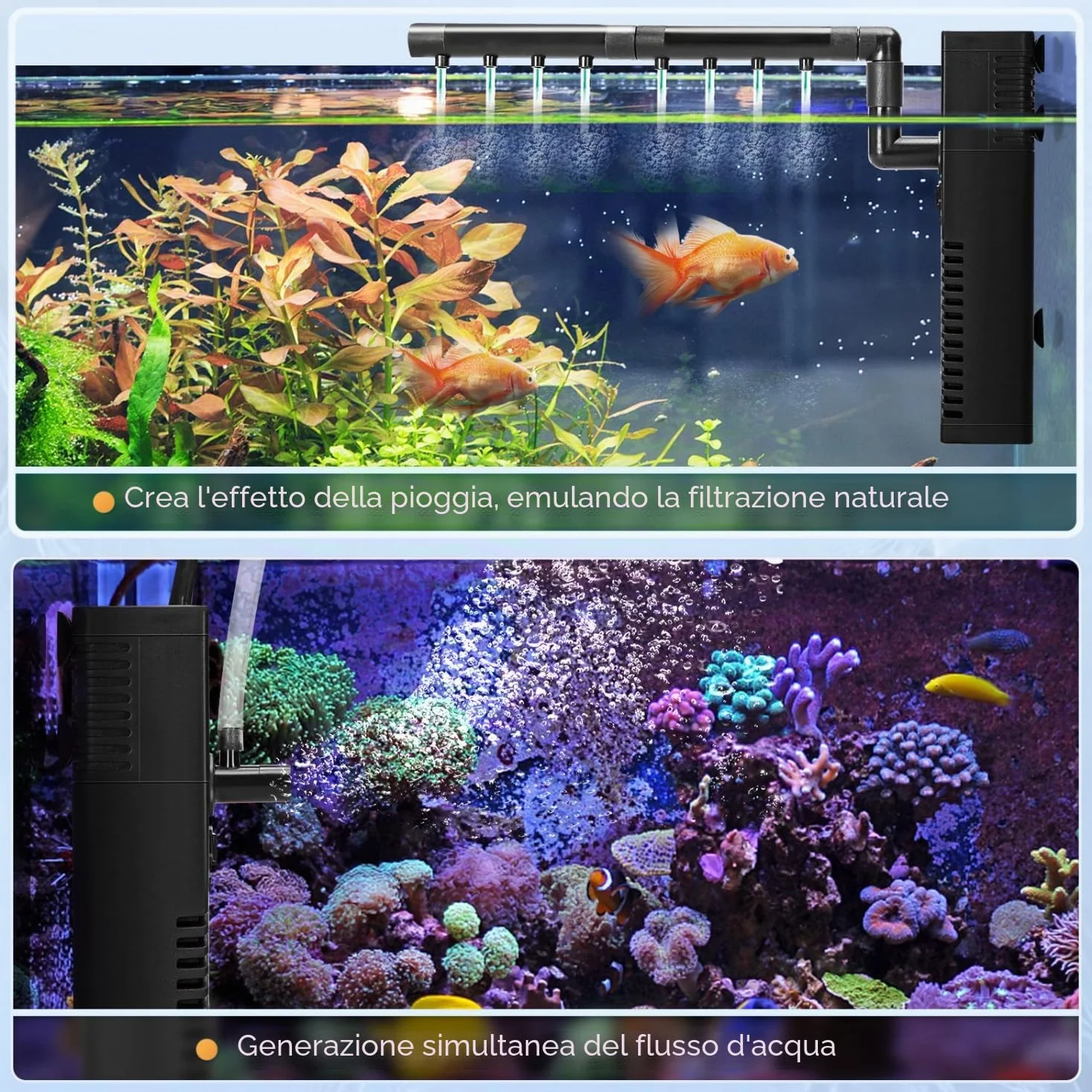 Nobleza Filtro Interno per Acquario 5W 230L/H Silenzioso Potente 20-50 Litri
