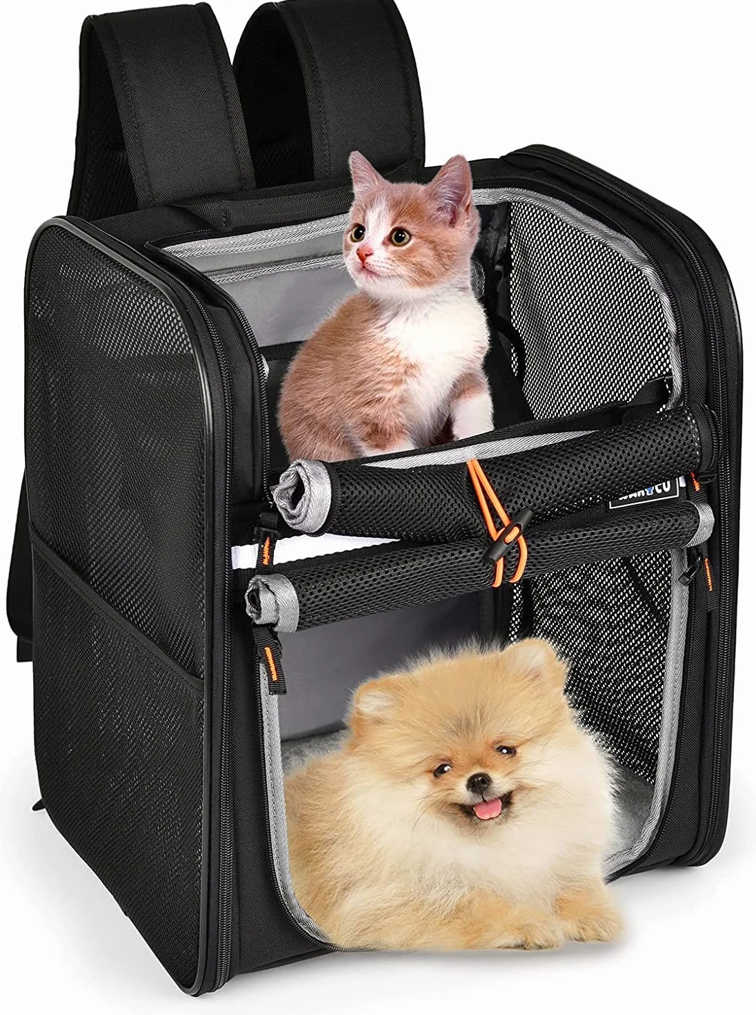 Wakytu Zaino per Animali Domestici, Zaino Pieghevole per Animali Domestici con Amaca per Cani di Piccola Taglia e Gatti, Trasportino per Animali Portatile Traspirante Pieghevole