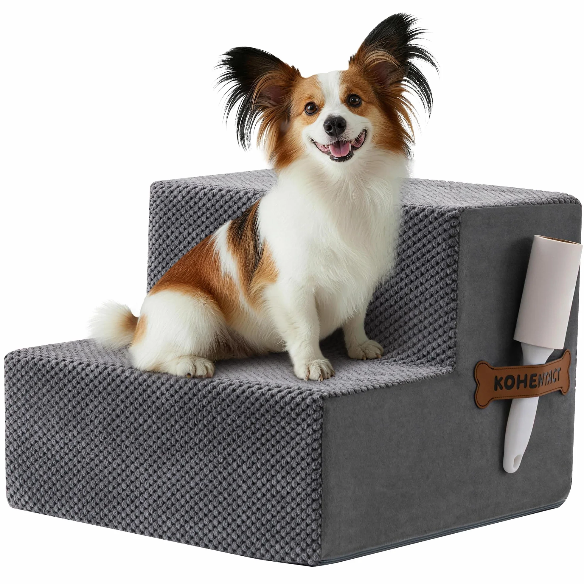 Scaletta per Cani Rampa per Letto 33-61 cm Scala Rimovibile Schiuma 40D Antiscivolo Grigio