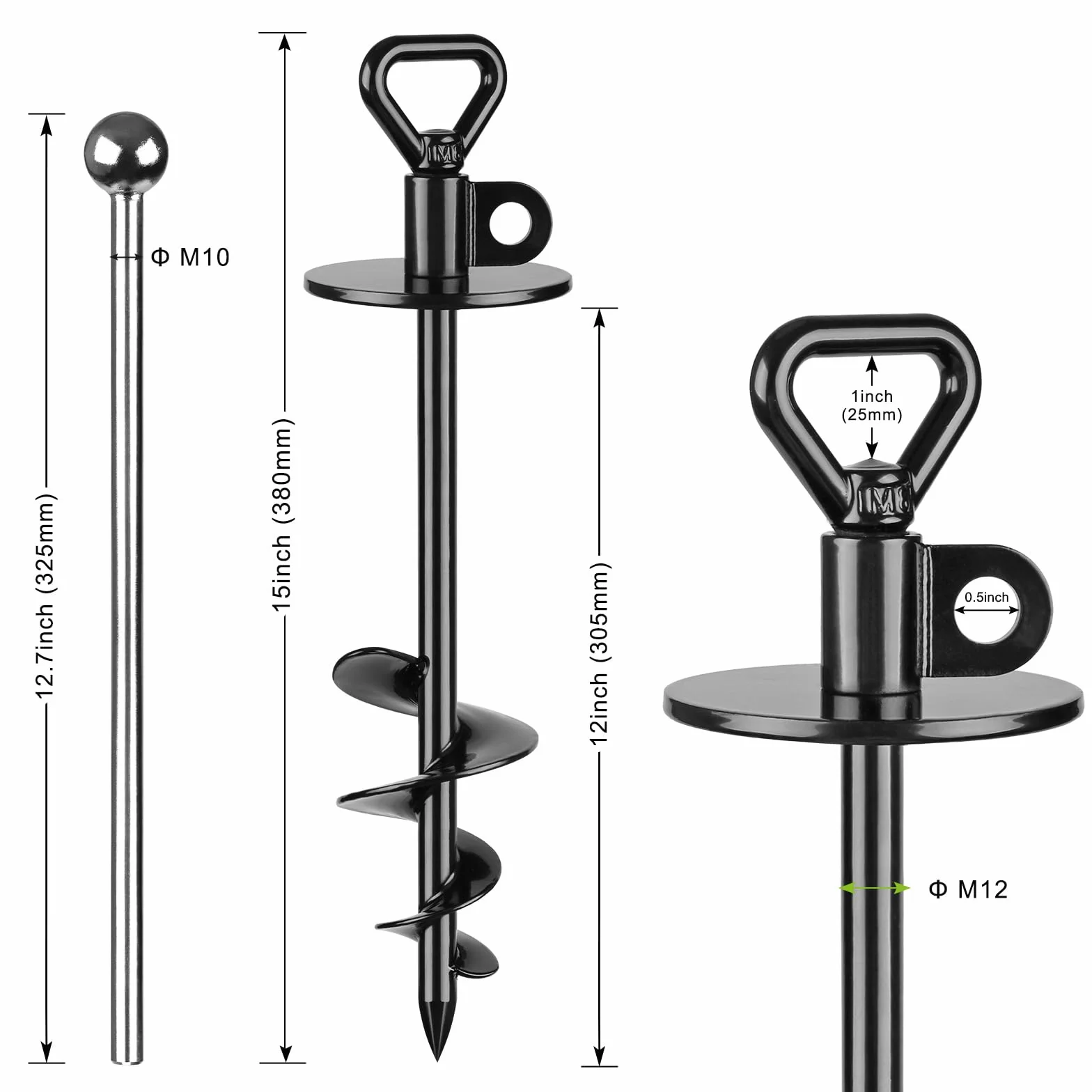 SELEWARE Cane Tie Out Stake Heavy Duty Ground Anchor-E