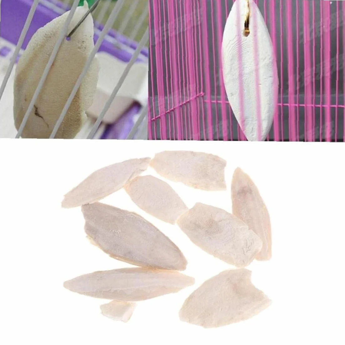 Cuttlebone Toy for Parrot Bird Desalting Cuttlefish Sepia Bone Chew Molar