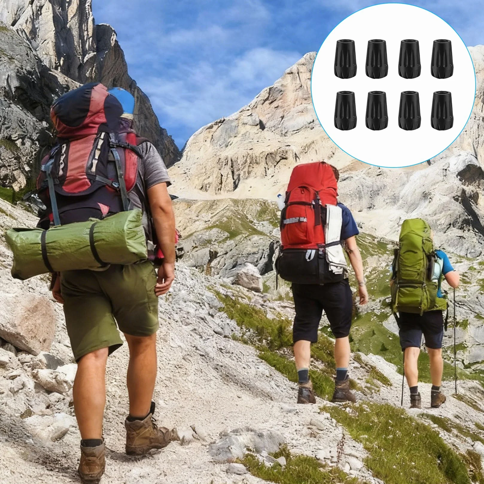 Punte in Gomma per Bastoncini da Trekking, Tappi Ricambio
