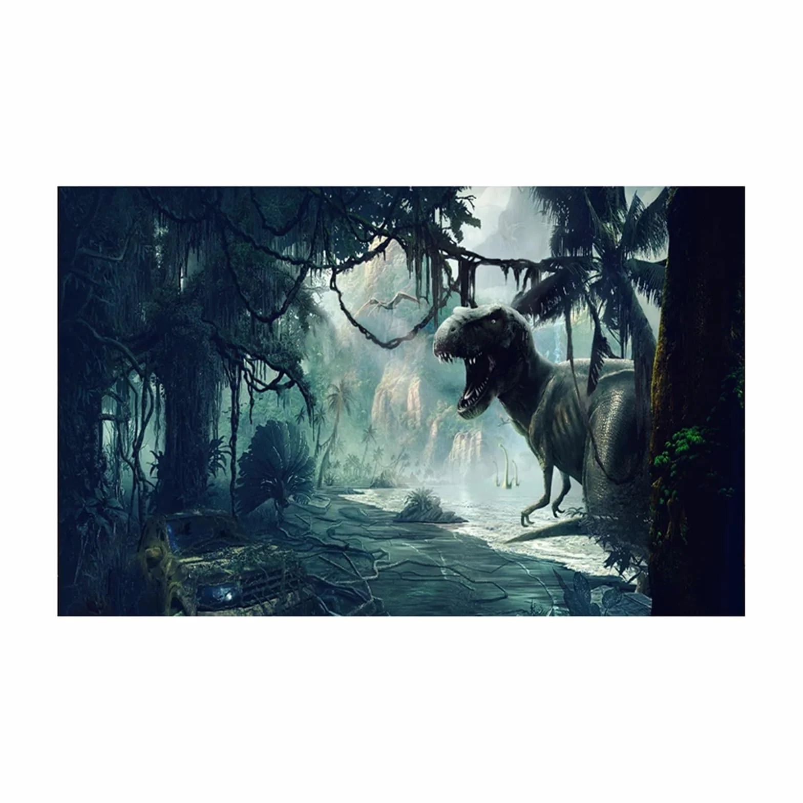 Adesivo for Sfondo Acquario, Poster con Dinosauri, Decorazione for Acquario, Carta da Parati autoadesiva(50x80cm)