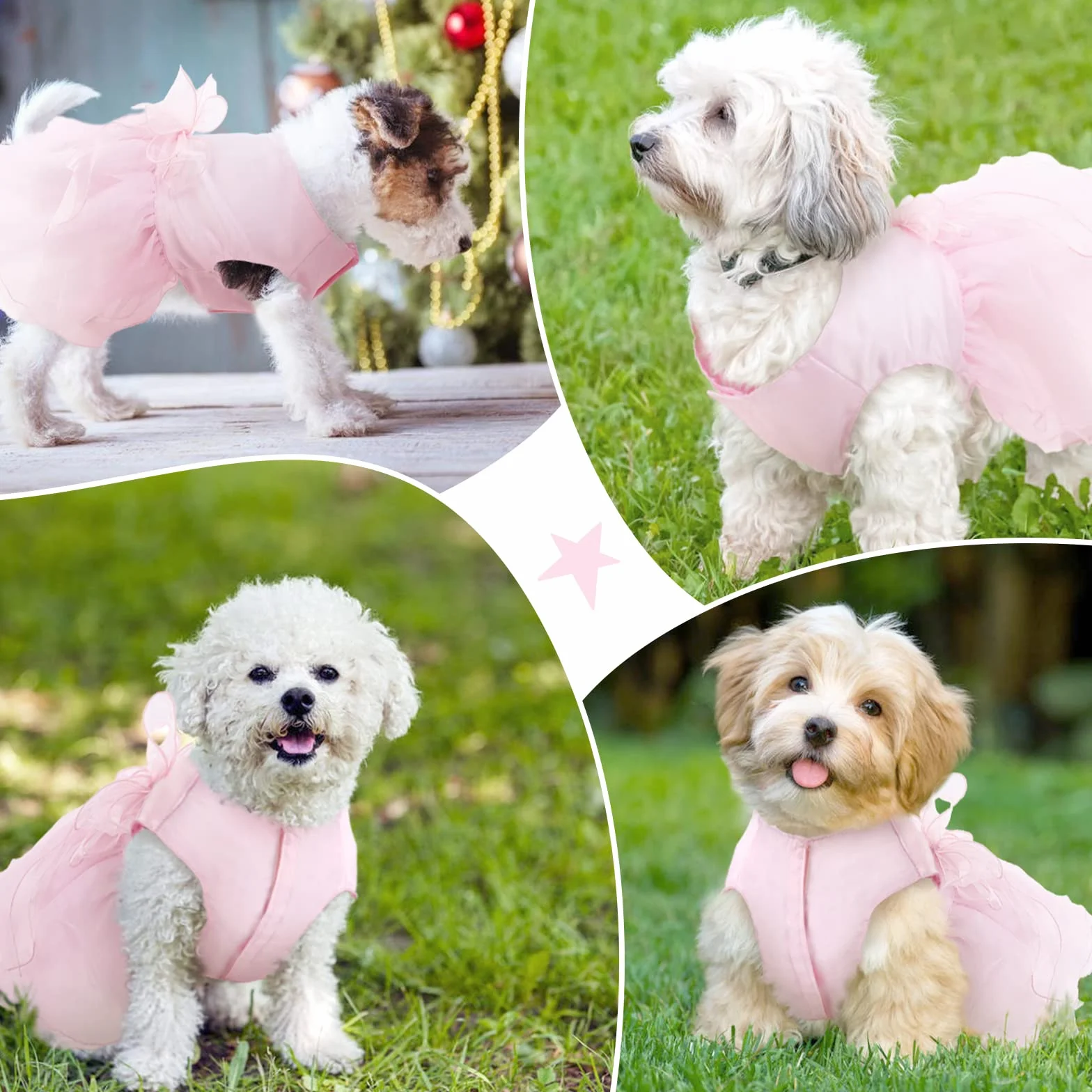 Vestito Lusso Principessa Per Cane - Gonna Abiti Estate Cucciolo Costumi Nozze Da Sera Con Fiocco Per Ragazza Piccolo (S, Rosa)