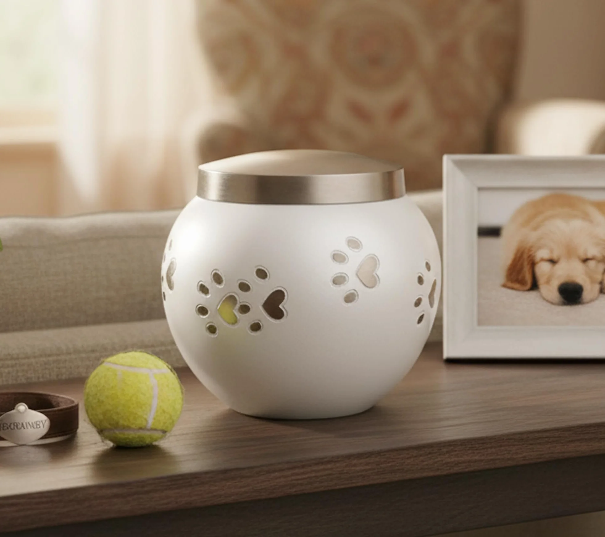 eSplanade Urna funeraria monumenti Urna Contenitore in vetro | Urna in ottone | Urna in metallo | Graburne | Monumenti souvenir | Urna per animali domestici (bianco 30 lb)