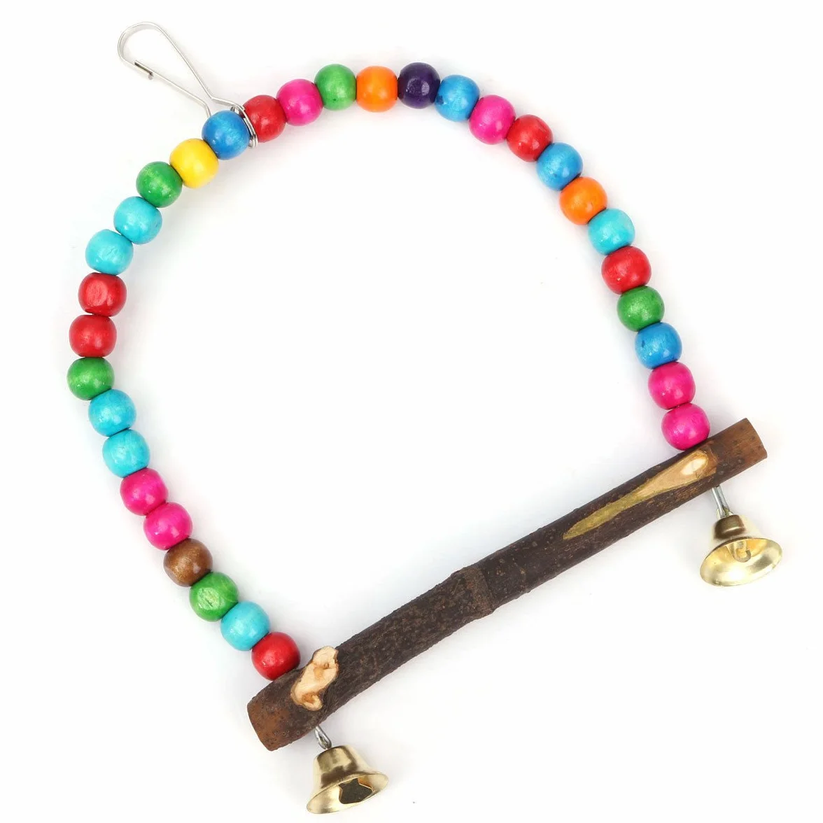 Yosoo Altalena in legno per uccelli 14x14,3 cm Giocattoli per pappagallini Natale multicolore