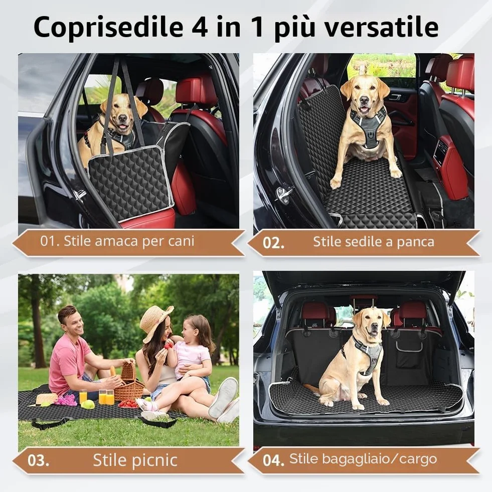 KYG Coprisedile Auto per Cani Impermeabile Antiscivolo con Finestre a Maglie 135x140cm