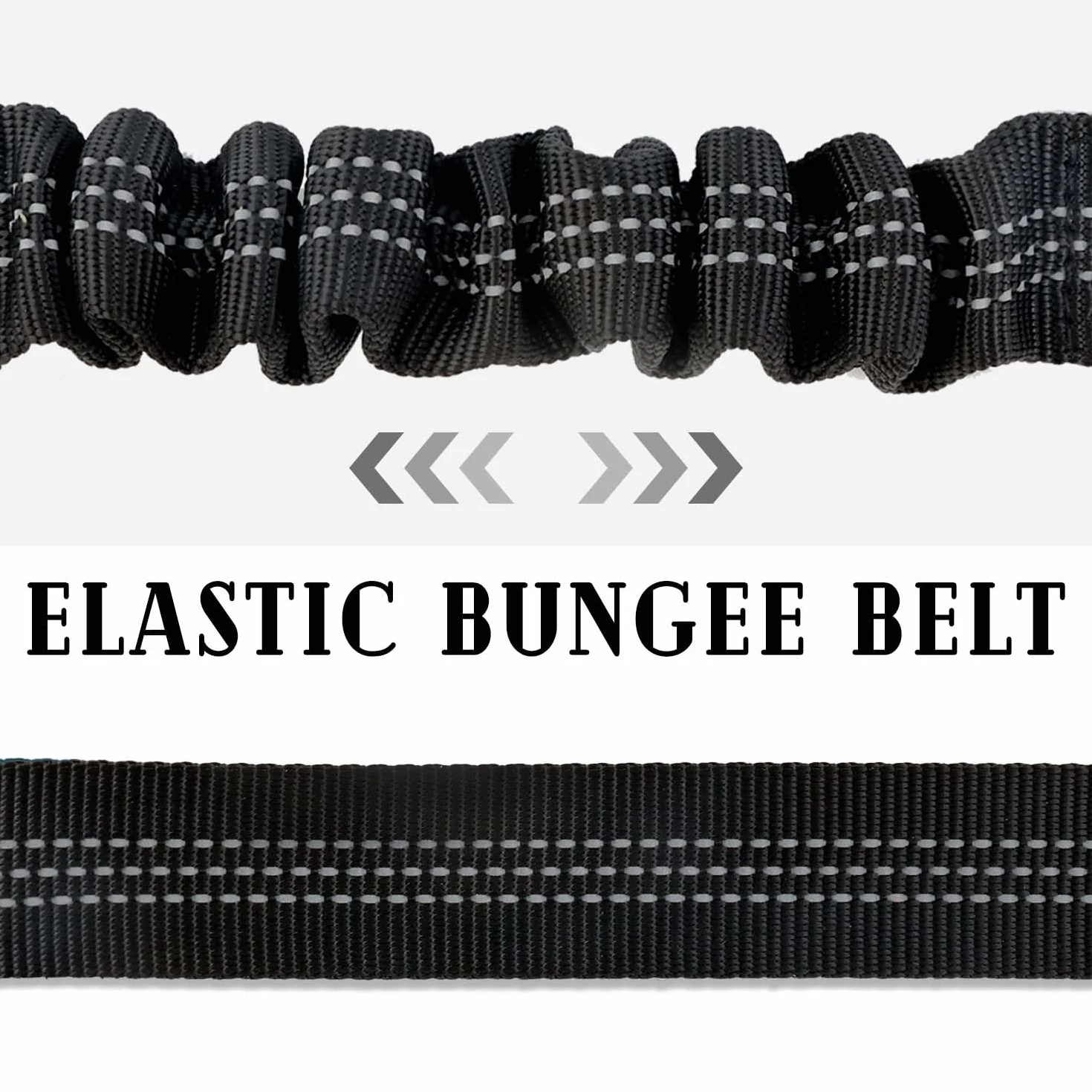 AiTodos - Cintura di sicurezza per cani, regolabile da 50 a 85 cm, con imbottitura elastica, riflettente, colore nero