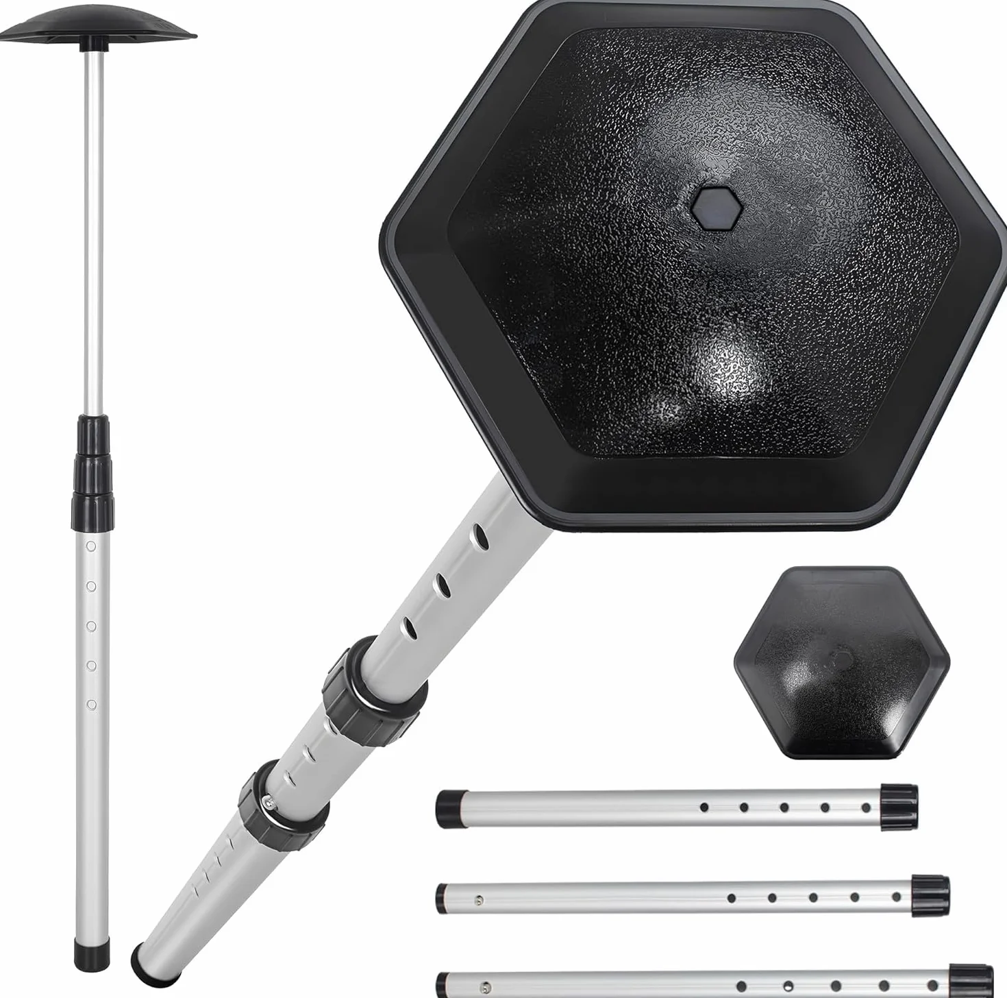 OUUTMEE Palo da viaggio in alluminio per golf esagonale resistente agli urti copertura flessibile