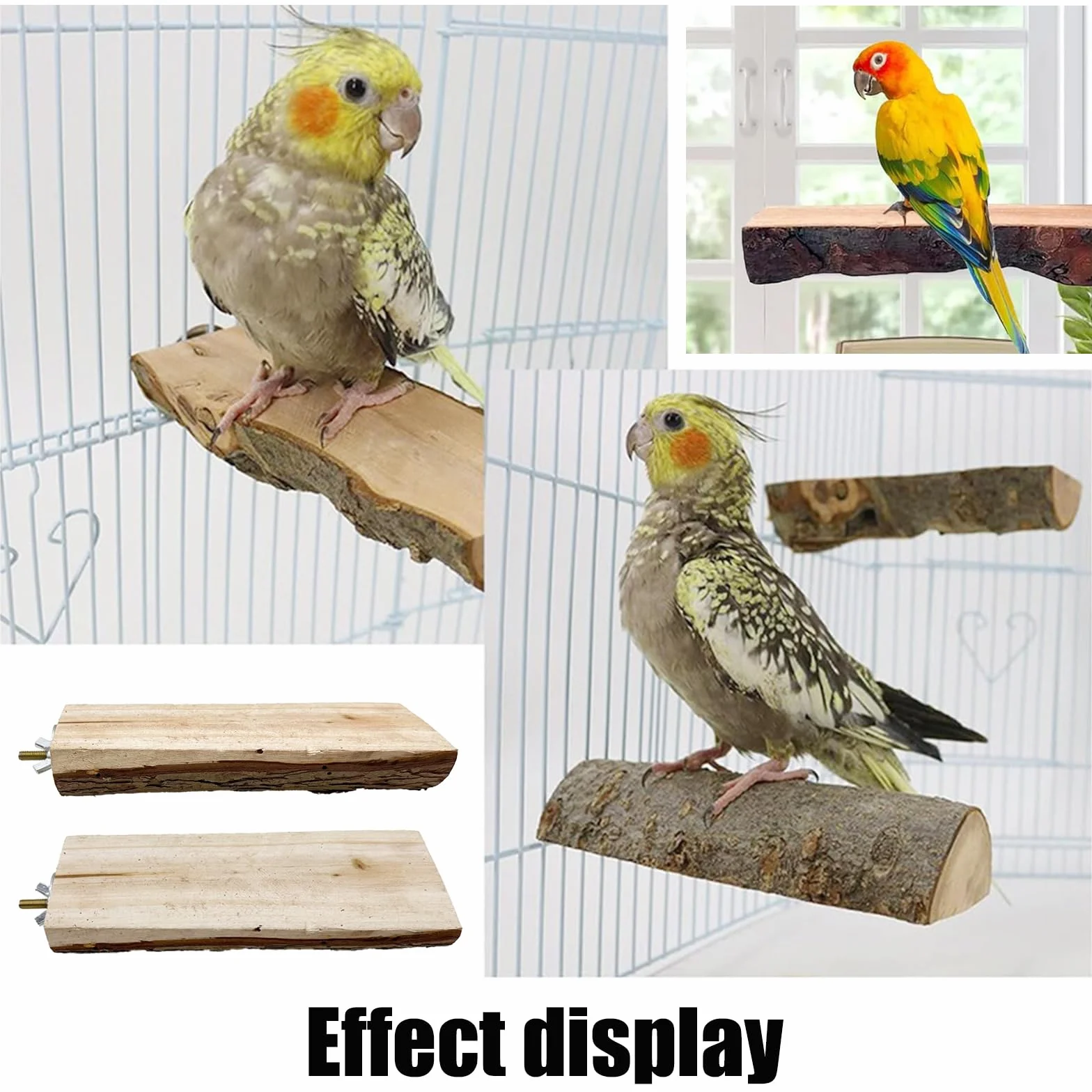 Posatoi per Pappagalli in Legno Naturale Ramo D'uva per Cacatua e Cocorite