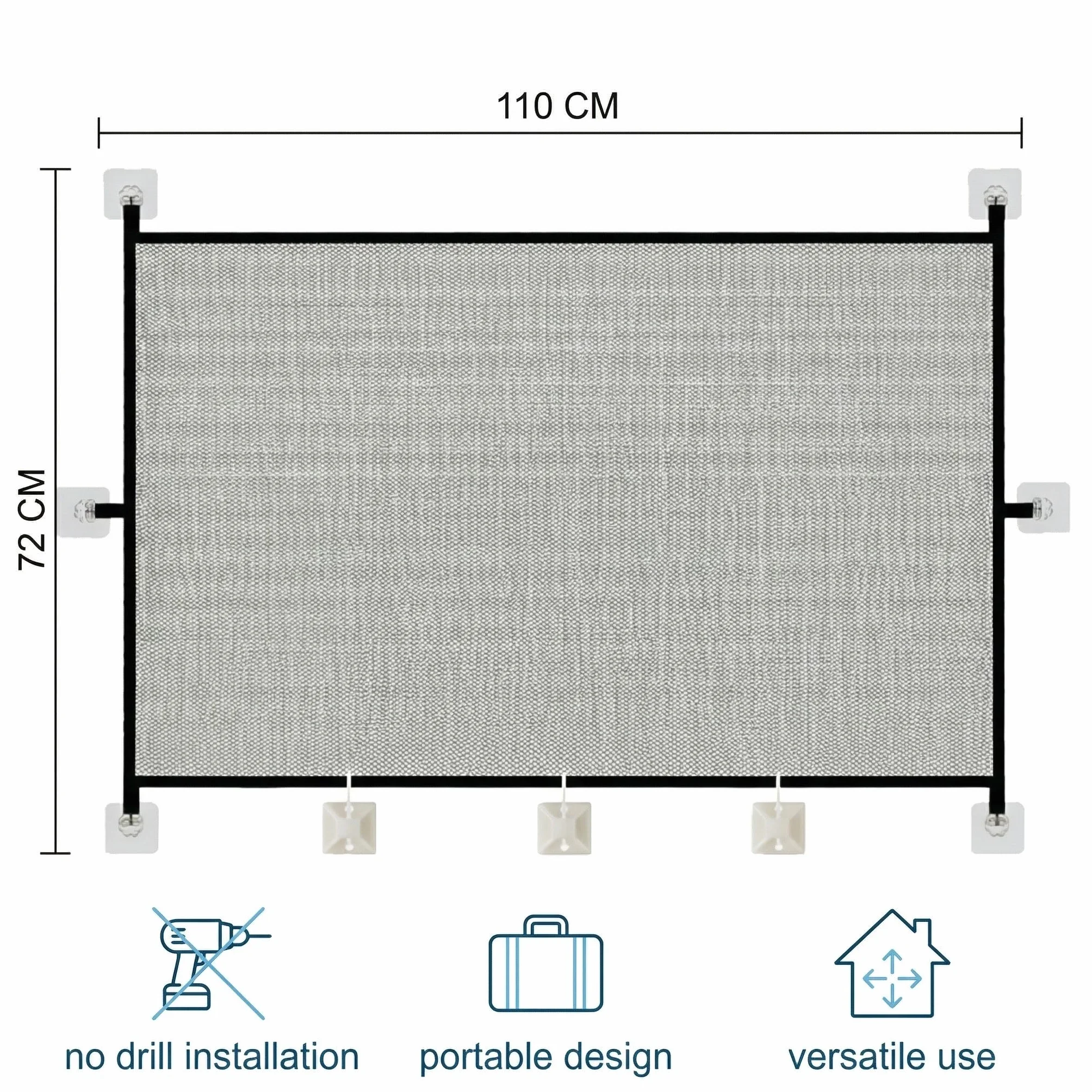 Cancelletto Cani Barriera per Cani Cancello Scale Bambini Animali Domestici 110x72 cm