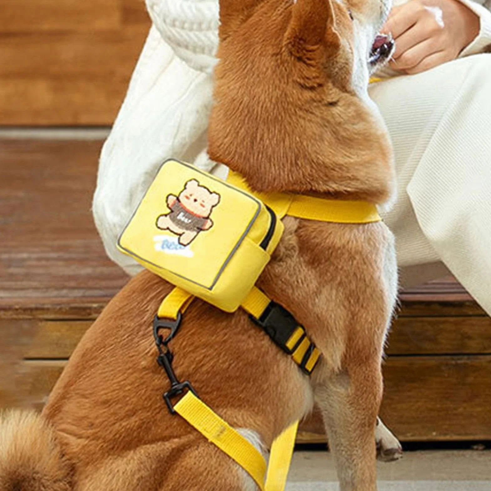 Pettorina per cani con zaino – Twill – Zainetto per cani con guinzaglio – Grazioso zaino per gatti, sella colorata per cani, accessorio da viaggio per amici di famiglia o
