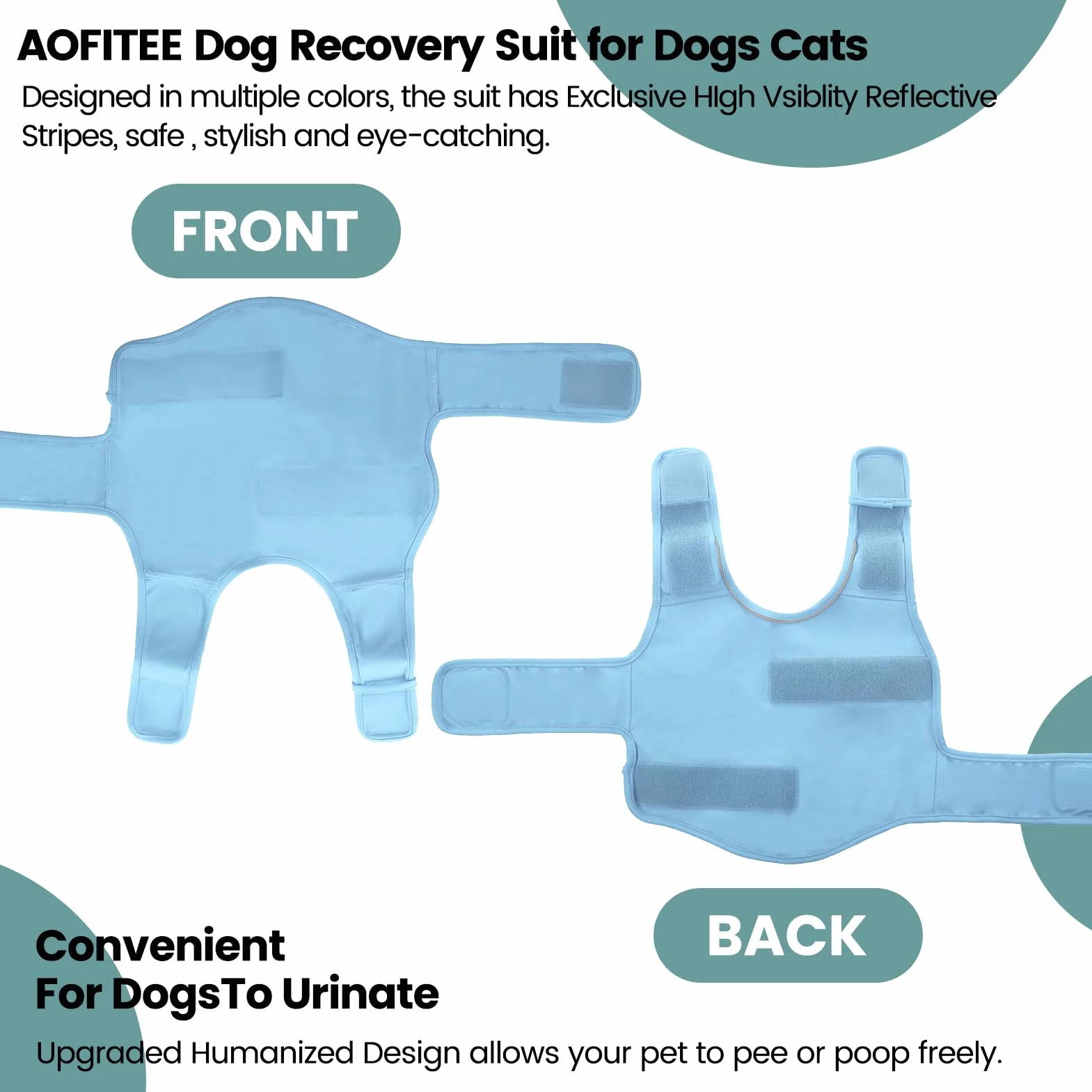 AOFITEE Cane Ansia Gilet Cappotto Thunderstorm Soft Dog Thunder Jacket Calmante Strisce Riflettenti Traspirante Relief Piccola Media