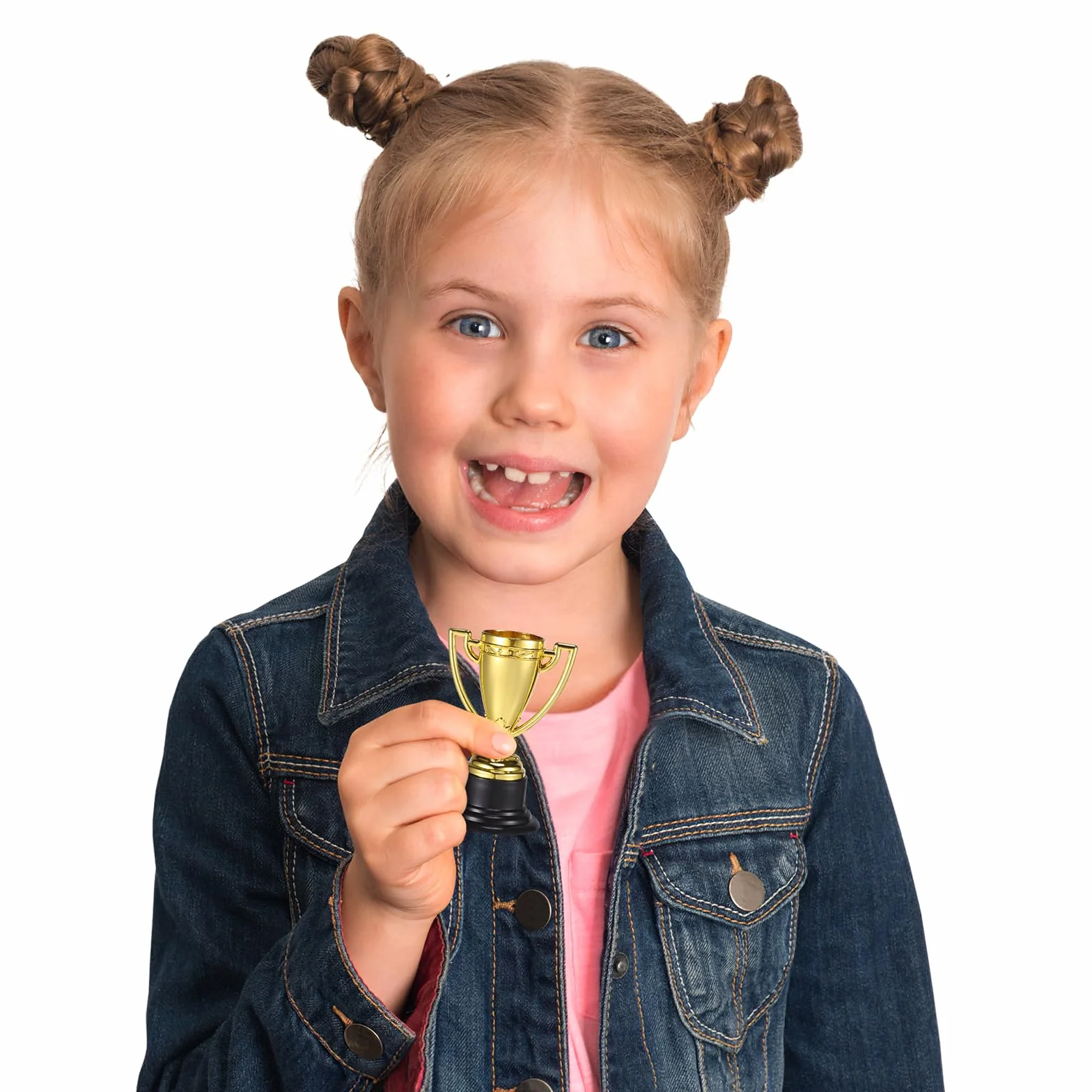 TOYANDONA Confezione da 24 mini trofei per bambini, premi Gold Award per bomboniere, premi per la partecipazione per bambini bomboniere, oggetti di scena, premi, premi vincitori, concorsi