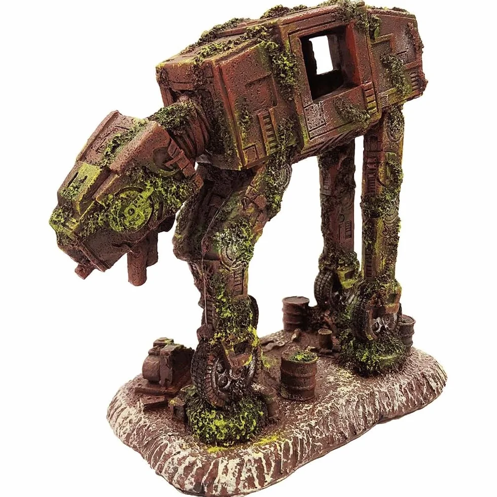 SLOCME Acquario At-At Imperial Walker All Terrain Armored Transport Decorations - Fish Tank Resina Robot Betta Fish Hide Caverna Ornamento