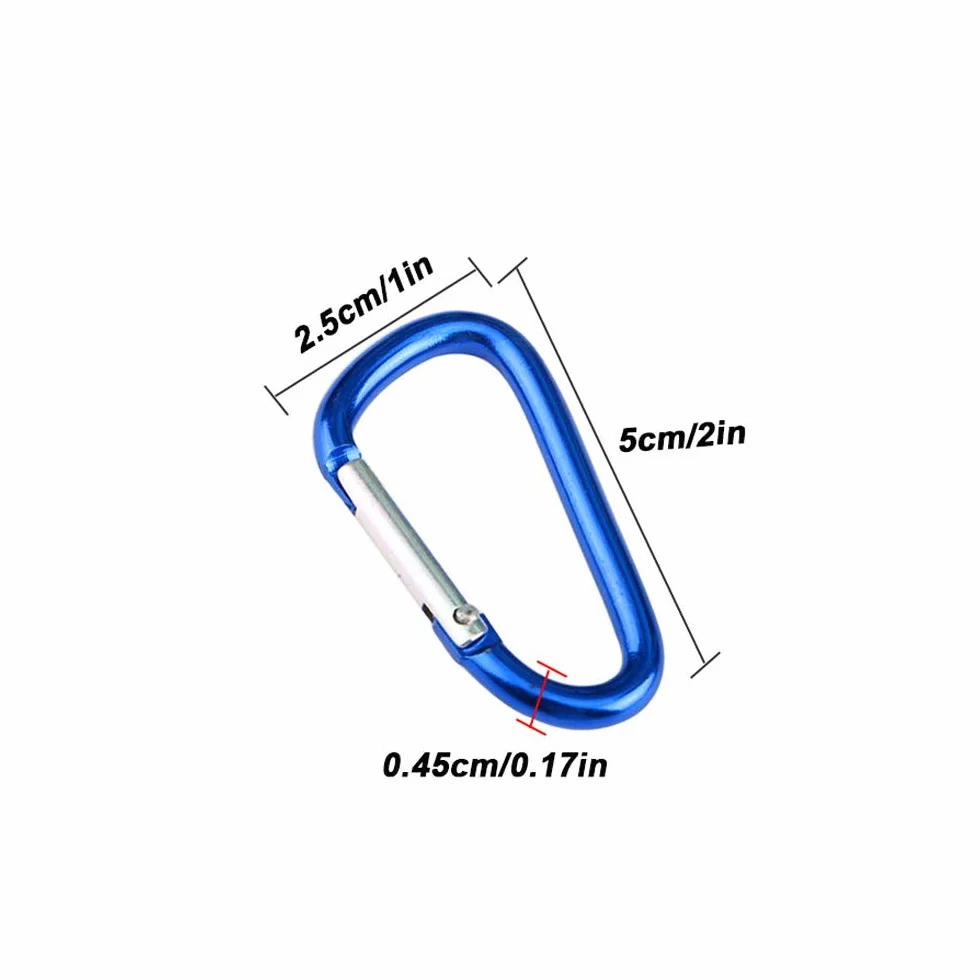 20Pcs 5cm Alluminio Moschettone Set, Mini Portachiavi, Campeggio Gancio a Molla