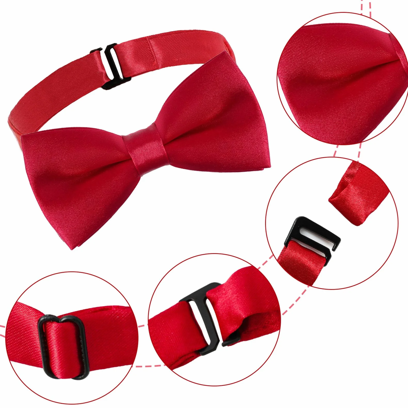 Collare per cani con papillon in velluto rosso per matrimoni