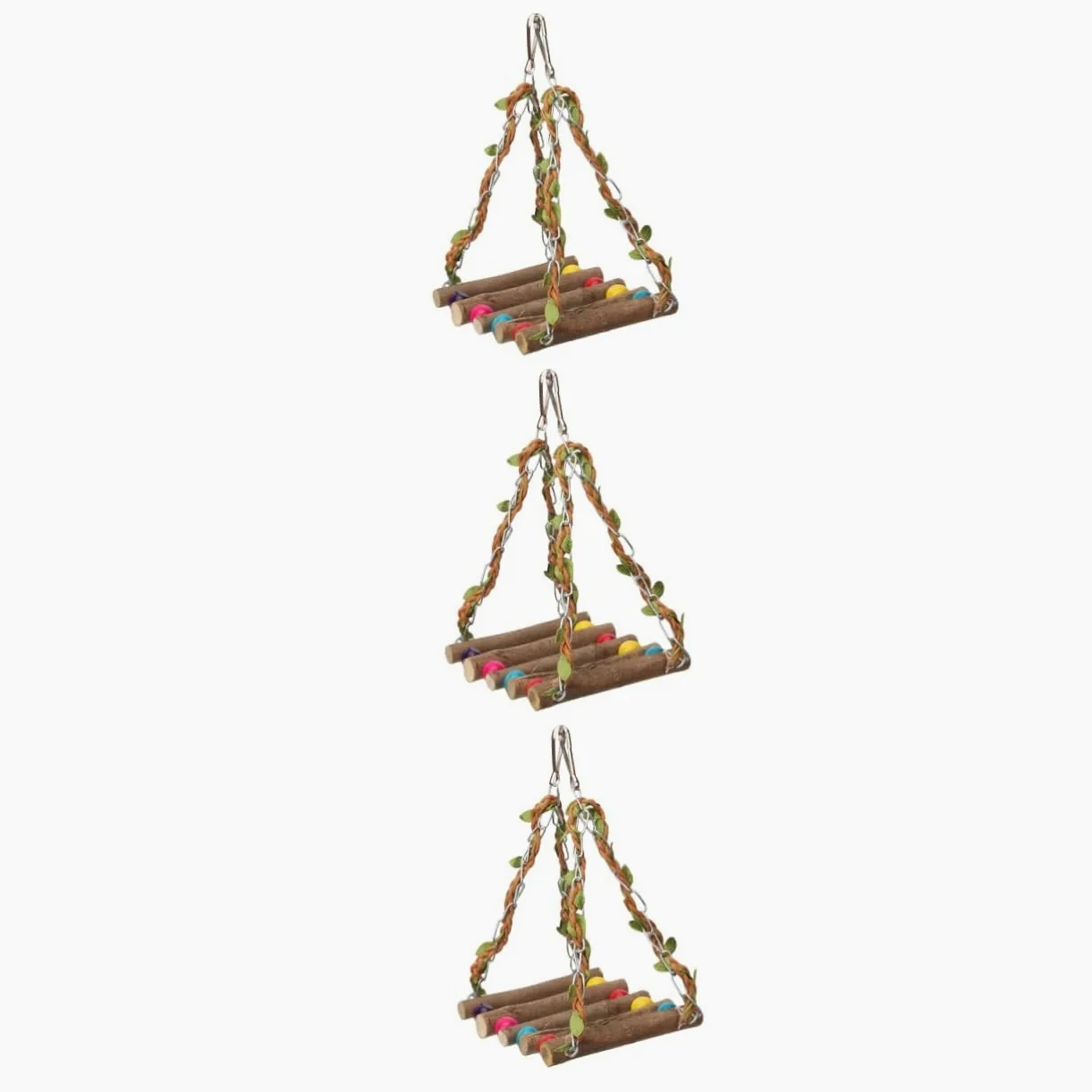 BESPORTBLE 3pezzi Altalena Per Pappagalli Giocattolo Interattivo Per Uccelli Accessorio Per Cage Divertimento e Allenamento Per Pet Design Swing Per e Gioco