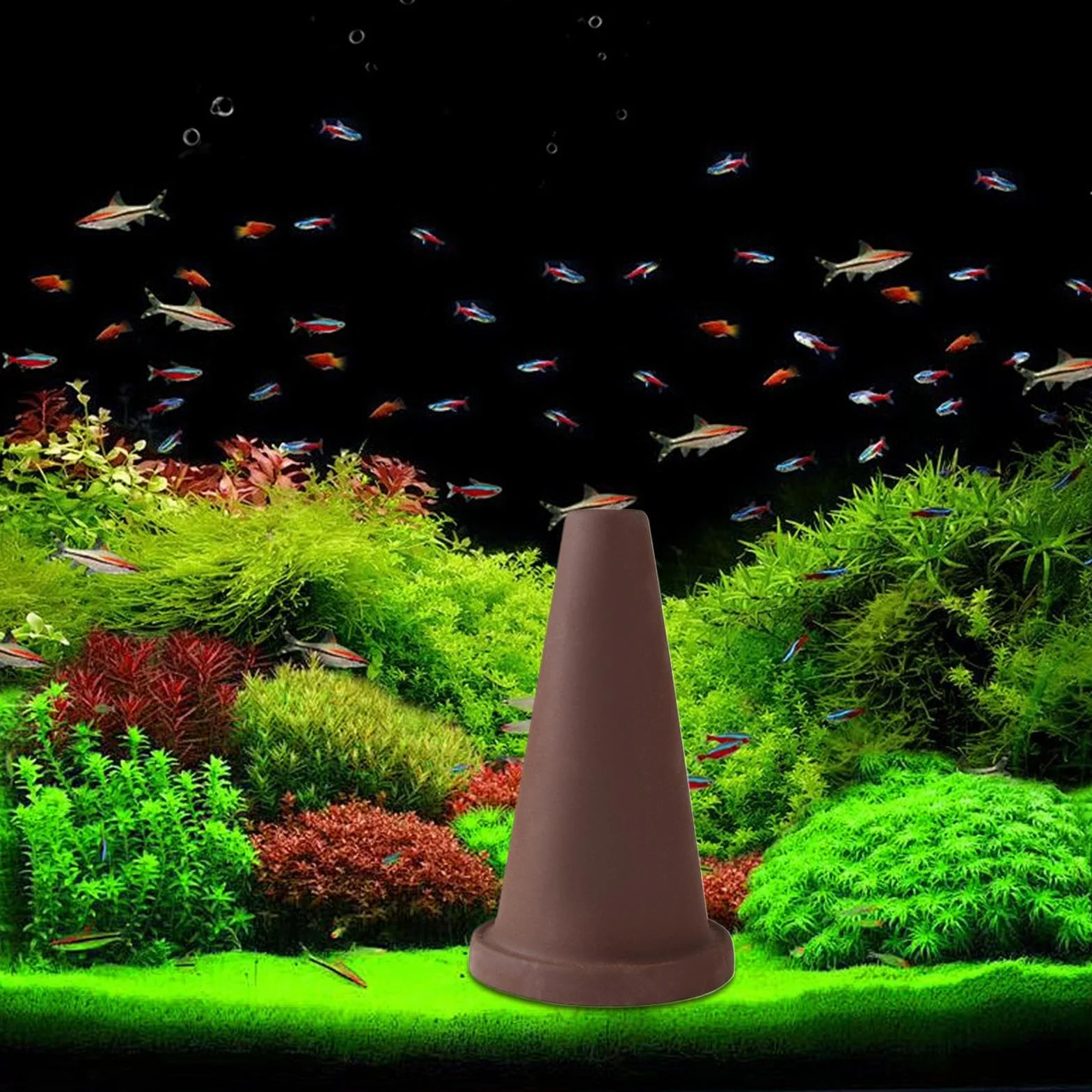 Cono di allevamento di argilla in ceramica - Grotta e ornamento per pesci d'acquario naturale | Rifugio per la deposizione delle uova dei discus per il armato | Accessorio decorativo in terracot