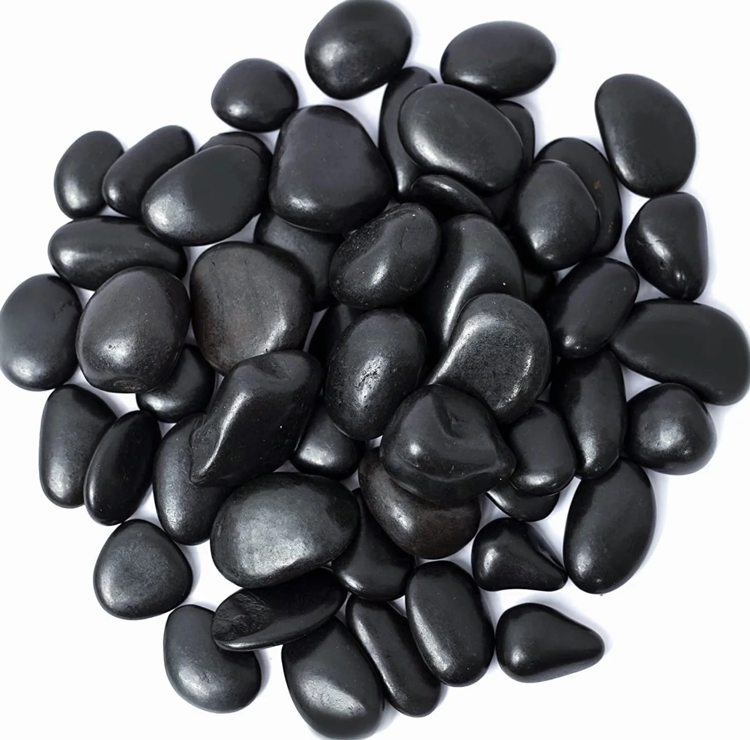 LATERN 1KG Ciottoli Naturali, Pietre di Fiume Lucidate Nere Ciottoli Decorativi Rocce di Fiume per Piante di Bambù, Acquario, Riempitivi per Vasi, Giardino delle Fate, Decorazioni per Acquari