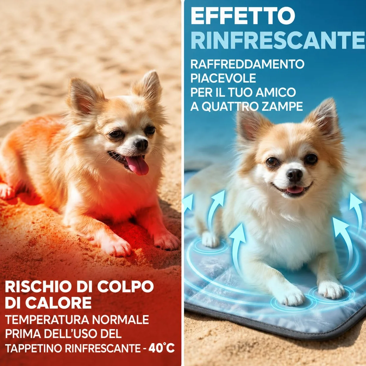Cooling mat for dogs XL XXL - Tappetino refrigerante cane auto rinfrescante con gel non tossico pieghevole