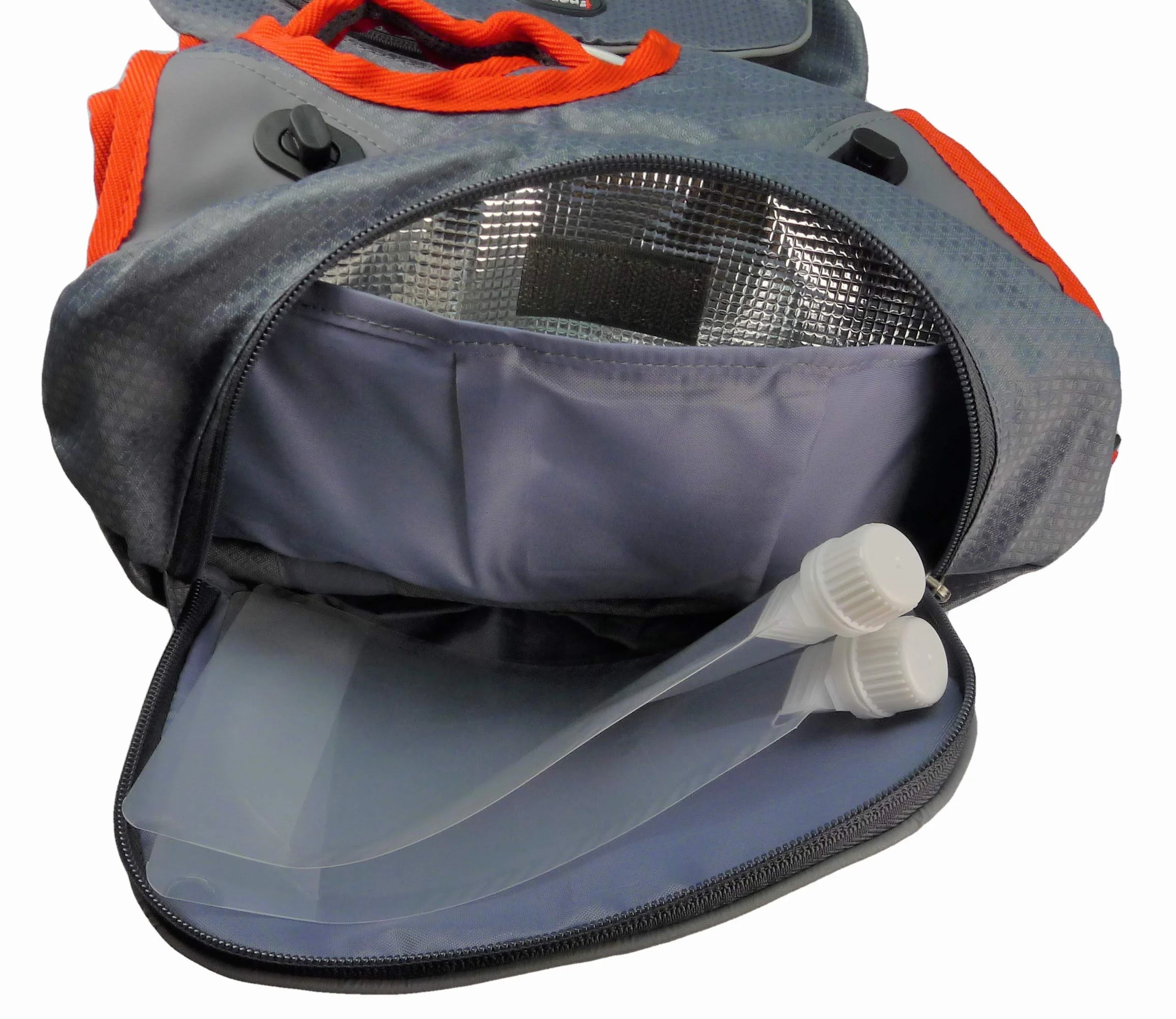 iEnergy Zaino per cani MAE - Pettorina 2in1 e zaino removibile per cani - Impermeabile e comprensivo di due borracce con tasche termiche, Grigio, Medio