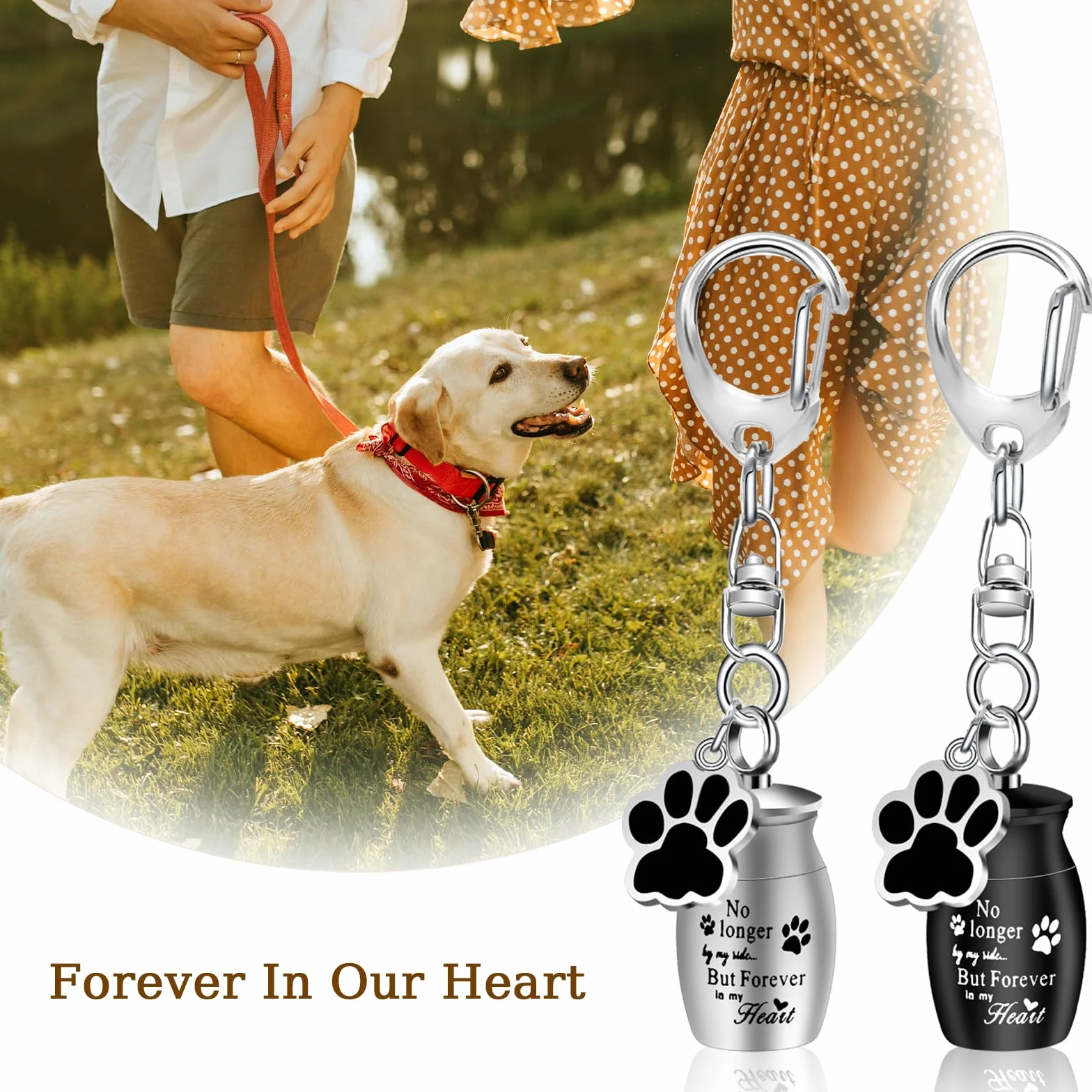 KALIONE 2 urne per animali domestici, portachiavi, urne, per ceneri di cani, ceneri in acciaio inox, piccole urne per cani, gatti, ceneri con sacchetti per riporre animali domestici, gioielli per