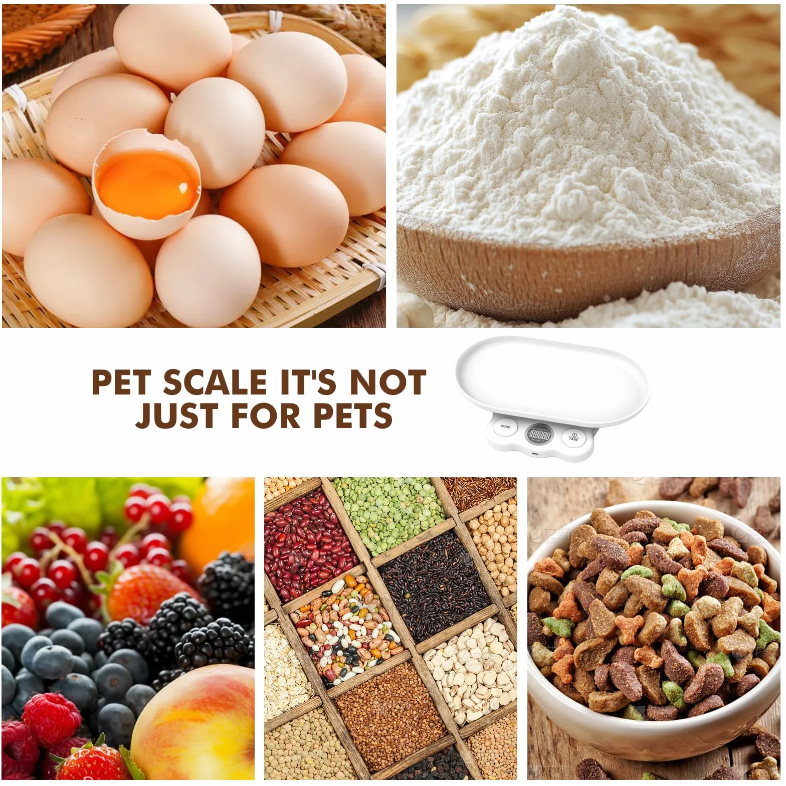 Bilancia per animali di piccola taglia, 15 kg, bilancia digitale per animali domestici, precisa su 1 g, LCD digitale con 7 modalità di pesatura (g/kg/oz/lb/ml/mml/tl), bilancia digitale per bambini