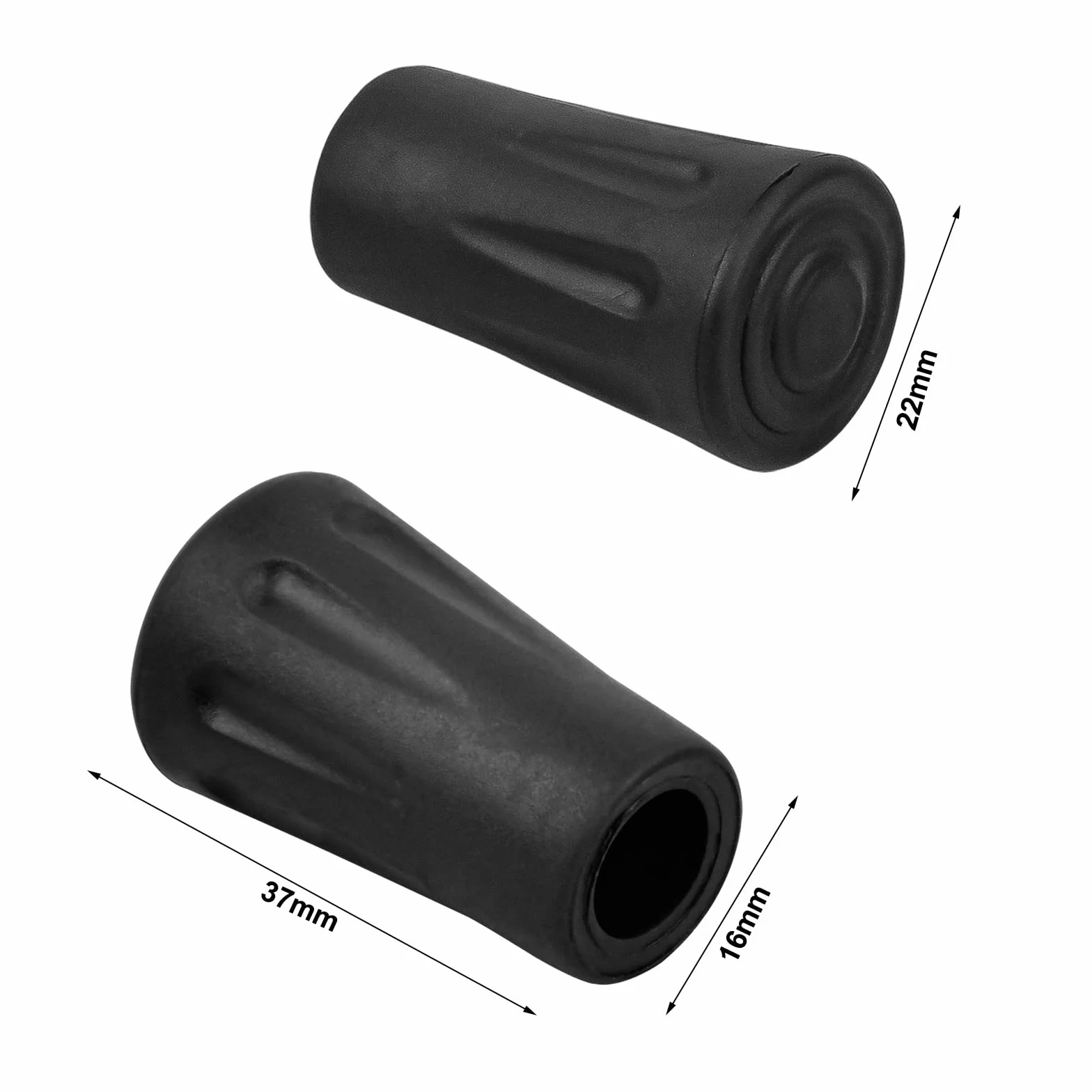 Tamponi in Gomma per Bastoncini da Trekking 12mm, Accessori Nordic Walking 4 Pezzi