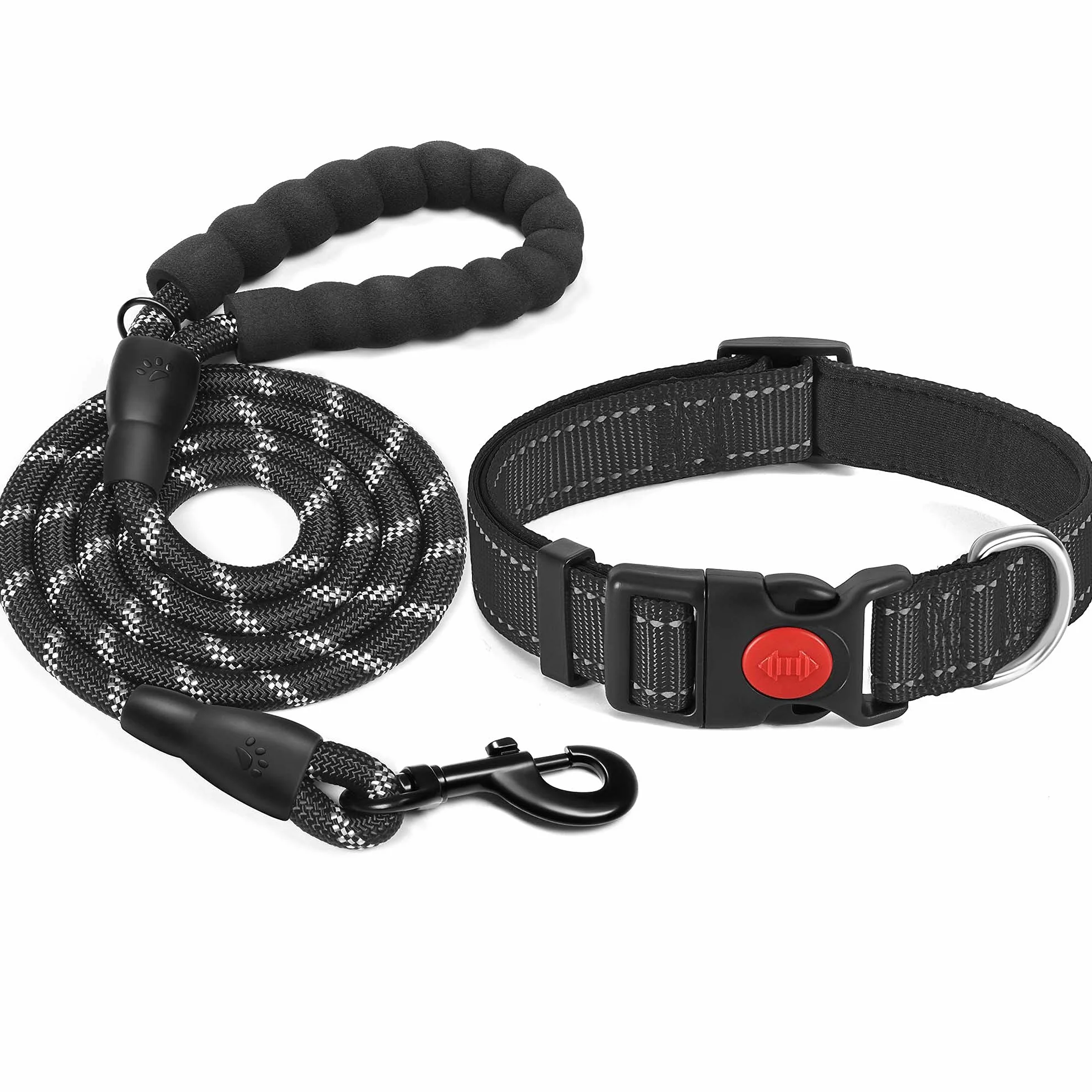 haapaw Collare Riflettente per Cani con Morbido Neoprene Traspirante Regolabile Collari in Nylon Per Cani Piccoli Medi Grandi