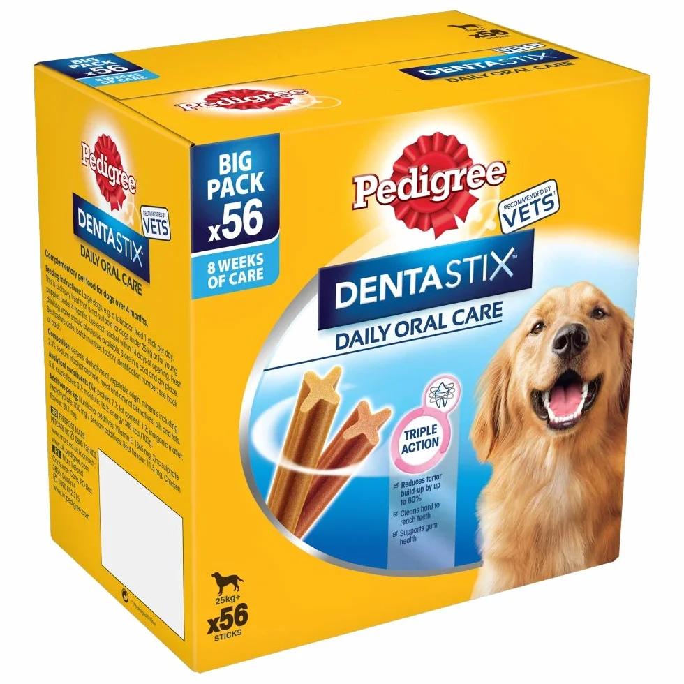 Pedigree Dentastix Daily Oral Care Dental Chews Cane Grande 56 Bastoncini 8 x 270g