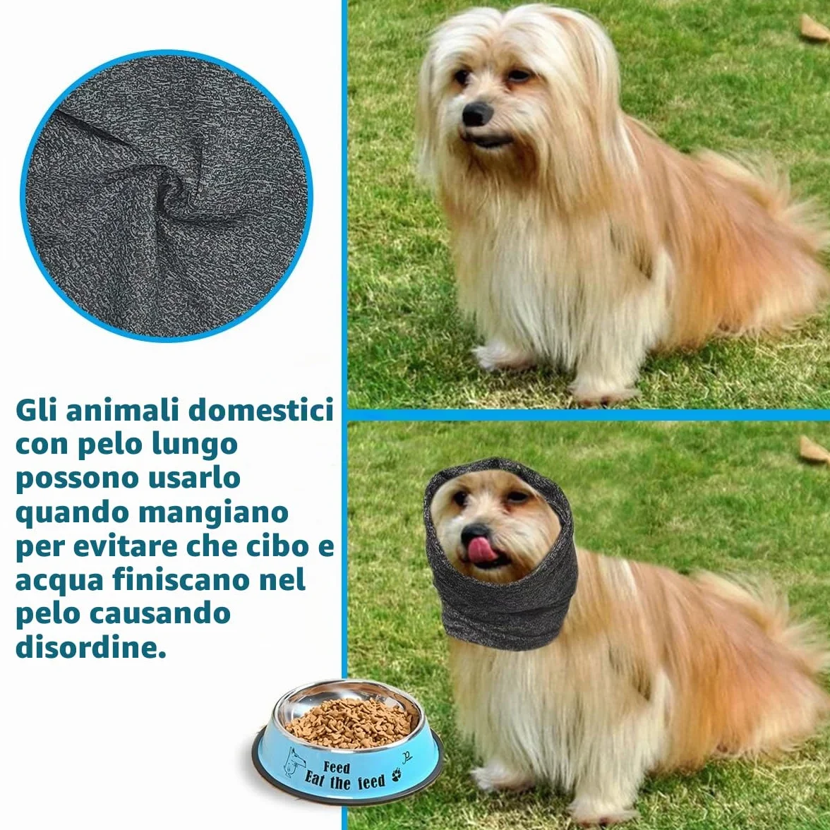 Pattepoint Snood per orecchie cane calma ansia rumore grigio L