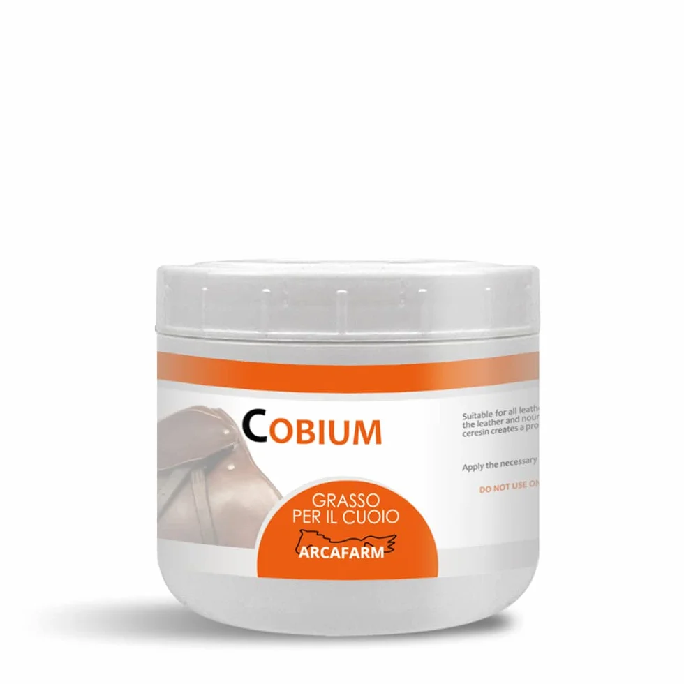 Grasso cuoio e pelle per selle e calzature equitazione o finimenti da selleria 500 ml Cobium, nutre rigenera protegge impermeabilizza pelle e cuoio di accessori stivali selle borse, 100% Made in Italy
