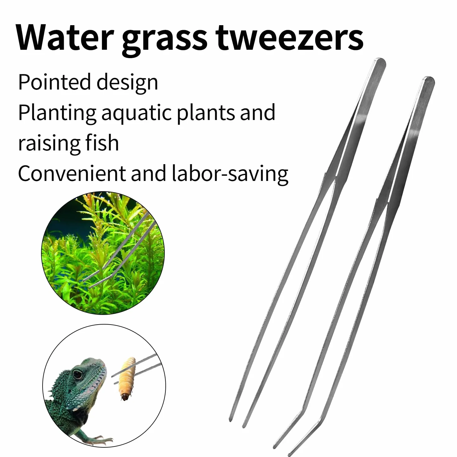 Acquario Forbici Pinzette Spatola Strumenti Aquascaping Inossidabile 5 in 1 Set