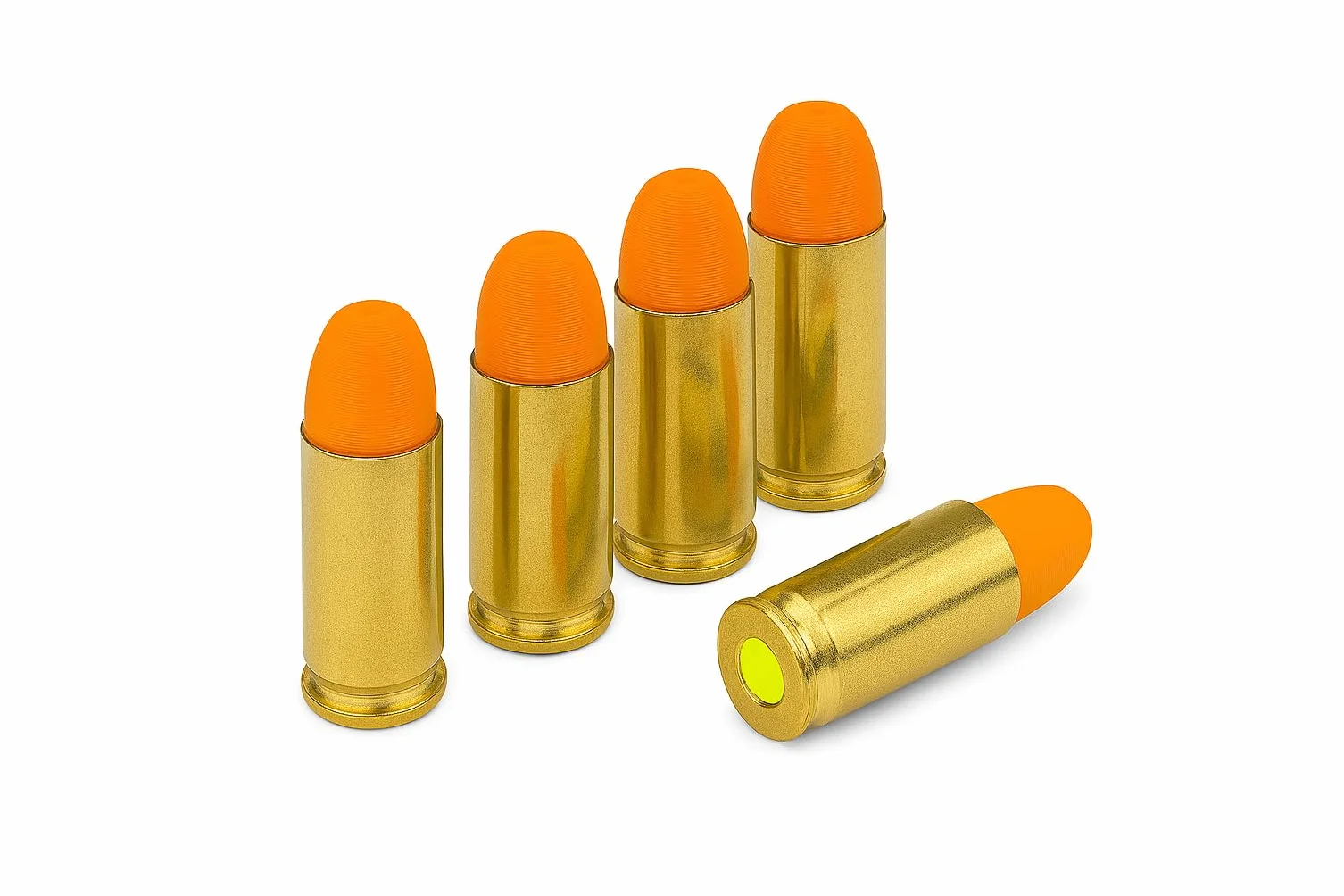 Ciuccio rotondo in ottone 9 mm con tappo a scatto per armi da fuoco a secco munizioni allenamento Made in USA confezione da 5