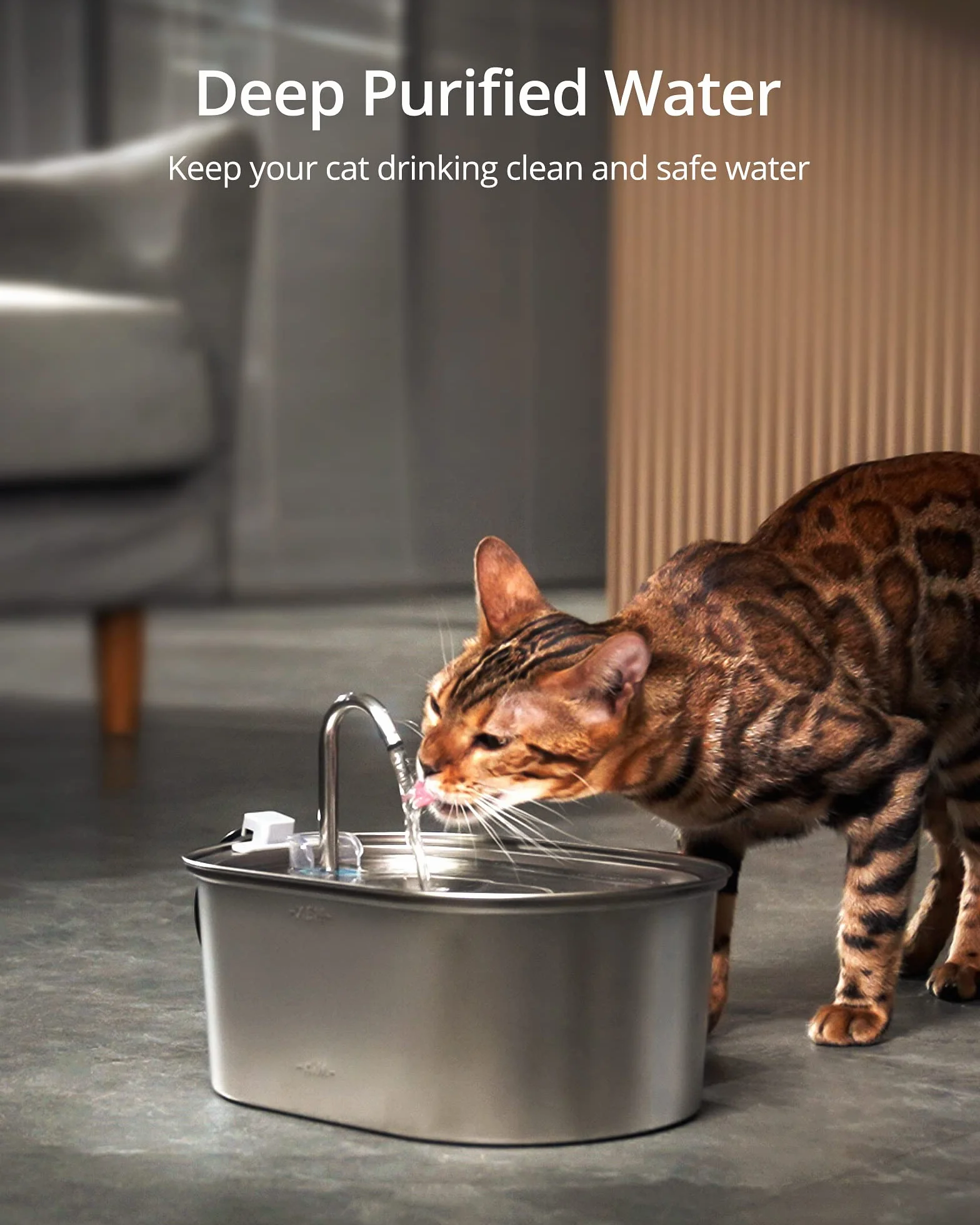 Filtri Originali Fontanella per Gatti Acciaio Inox da 3,2 Litri, Confezione Trimestrtale da 6 Filtri a Carbone più 2 Spugne, Filtri di Ricambio per Fontanella per Gatti