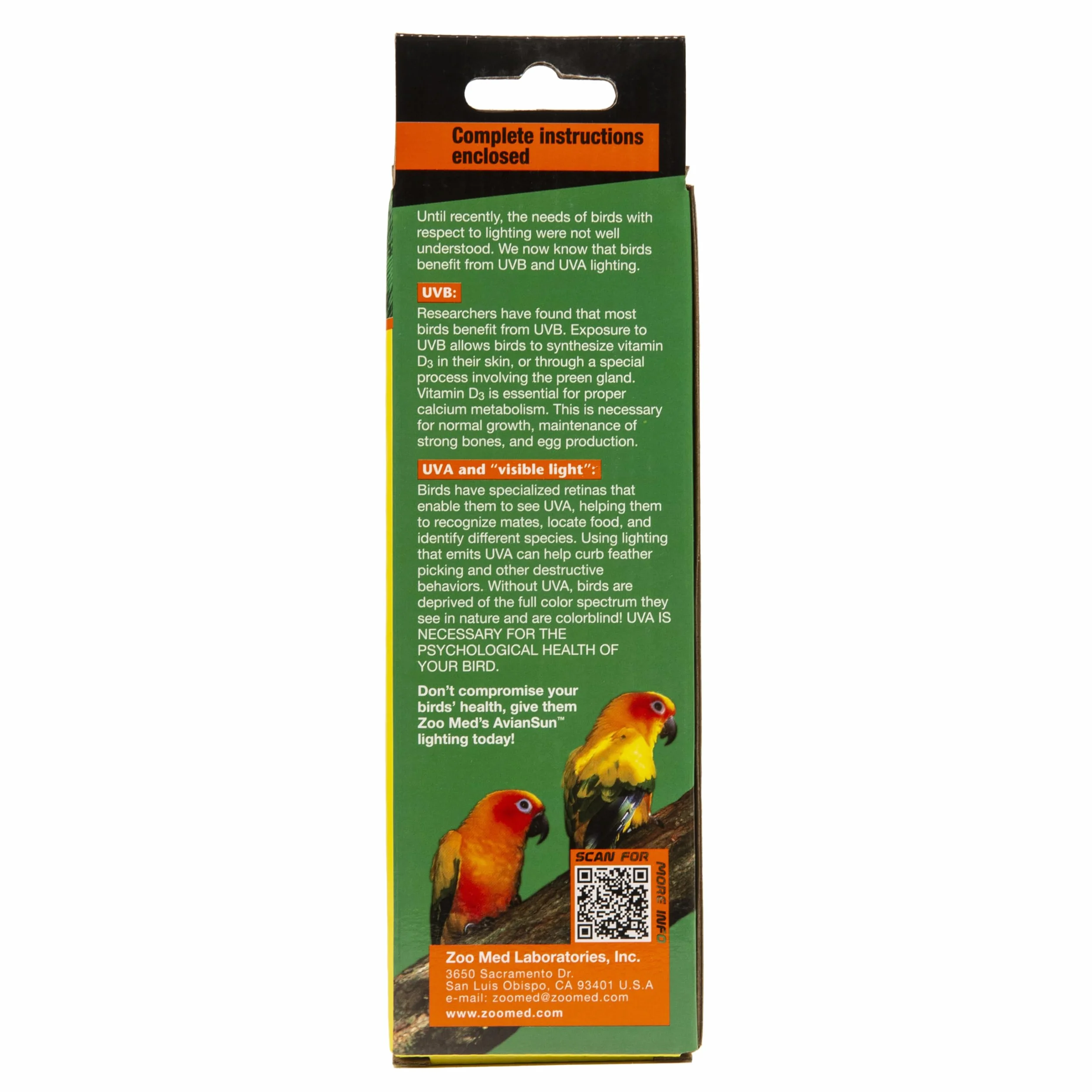 Zoo Med AvianSun 5.0 UVB Lampada 26 Watt fluorescente compatta vetro al quarzo per uccelli