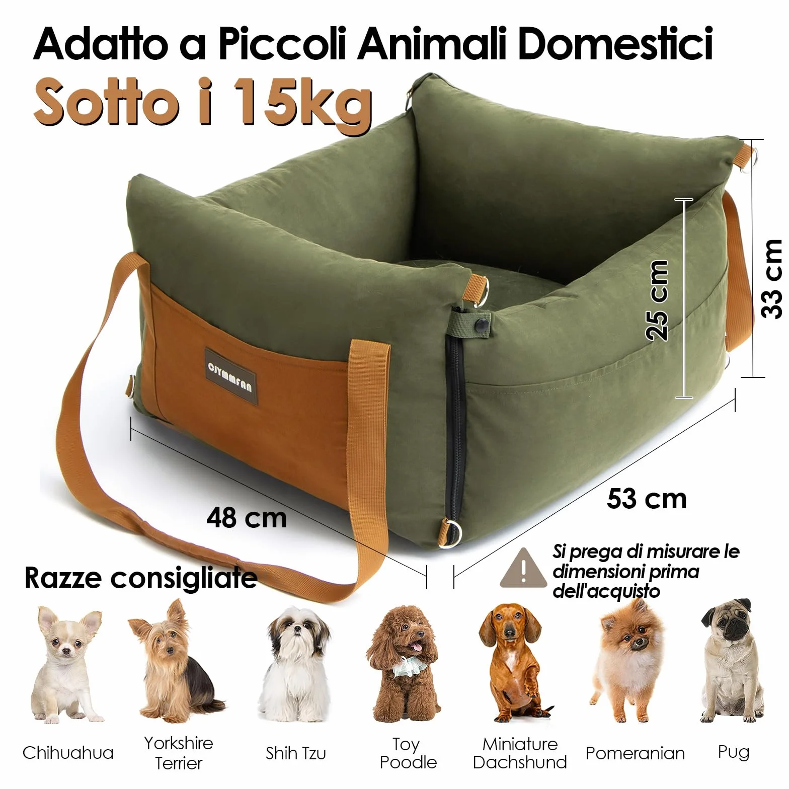 Seggiolino auto per cani di piccola taglia sotto i 15 kg, per cani di piccola taglia con zona di riposo allungabile, rimovibile e lavabile, cuccia per cani con scomparti e cintura di sicurezza