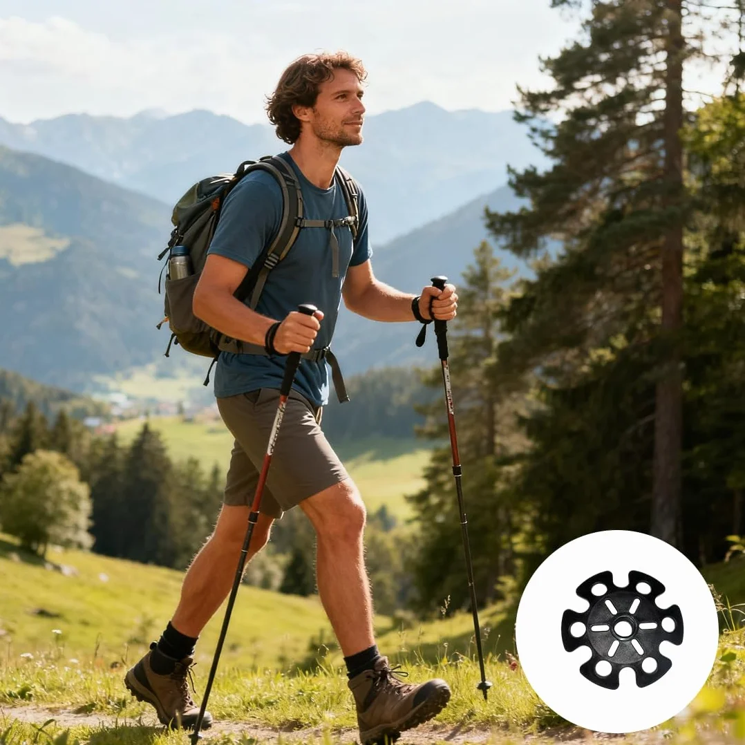 Cestini da Neve per Bastoni da Trekking Gomma Ricambi Protezione Punte Antineve Antifango 10 Pezzi