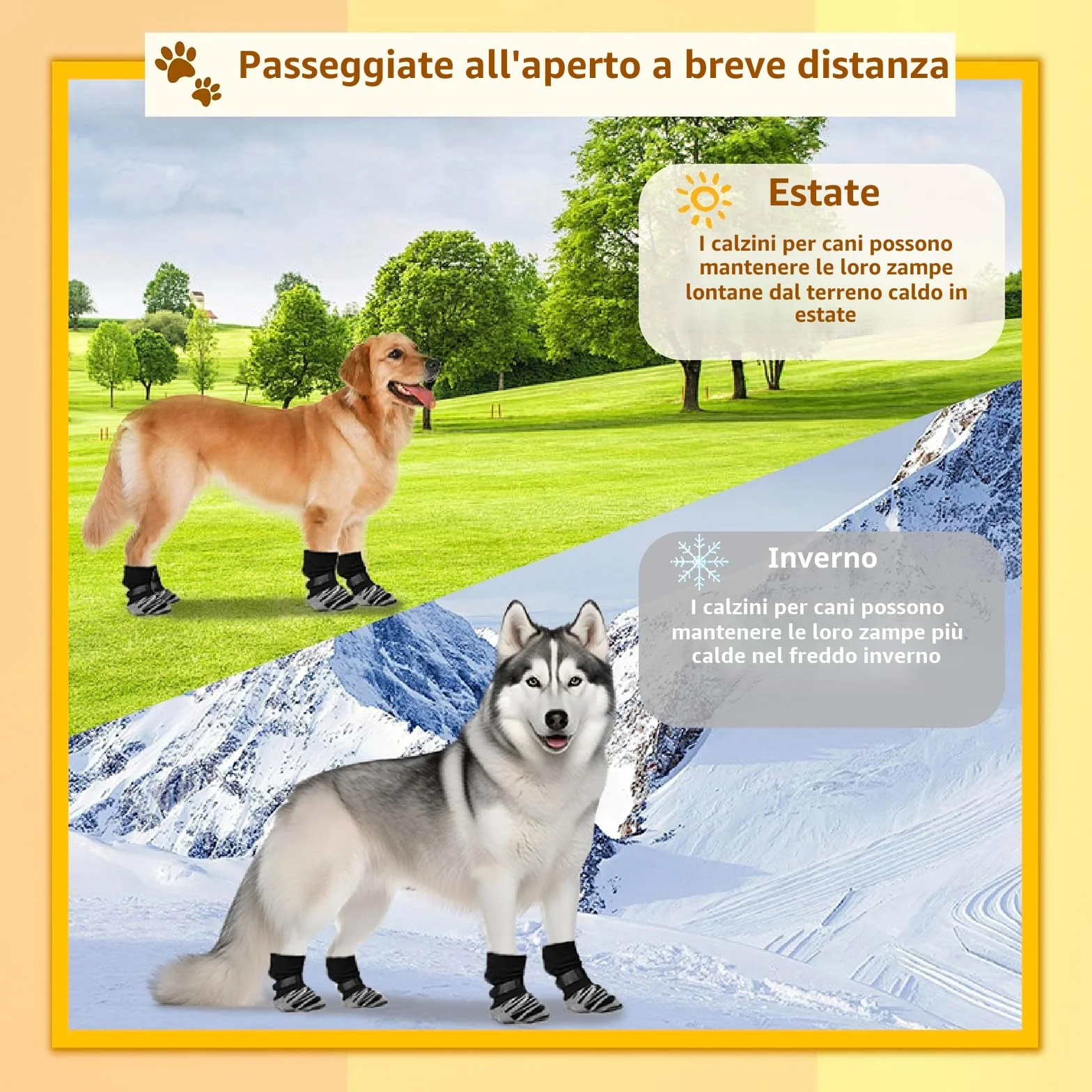 Protezione zampe per cani robusti antiscivolo in gomma con cinghie regolabili (XL)