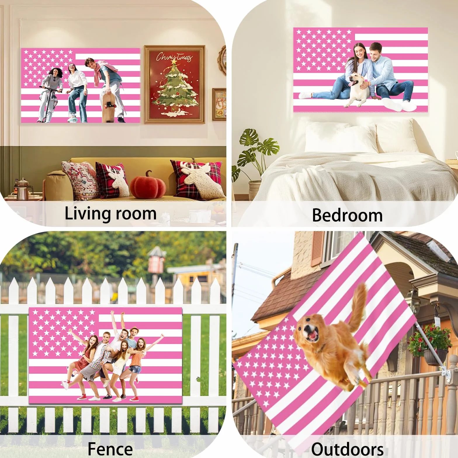 Personalizzata bandiera rosa 9,6 x 1,5 m divertente logo testo foto singolo/doppio lato personalizzato arazzo da letto